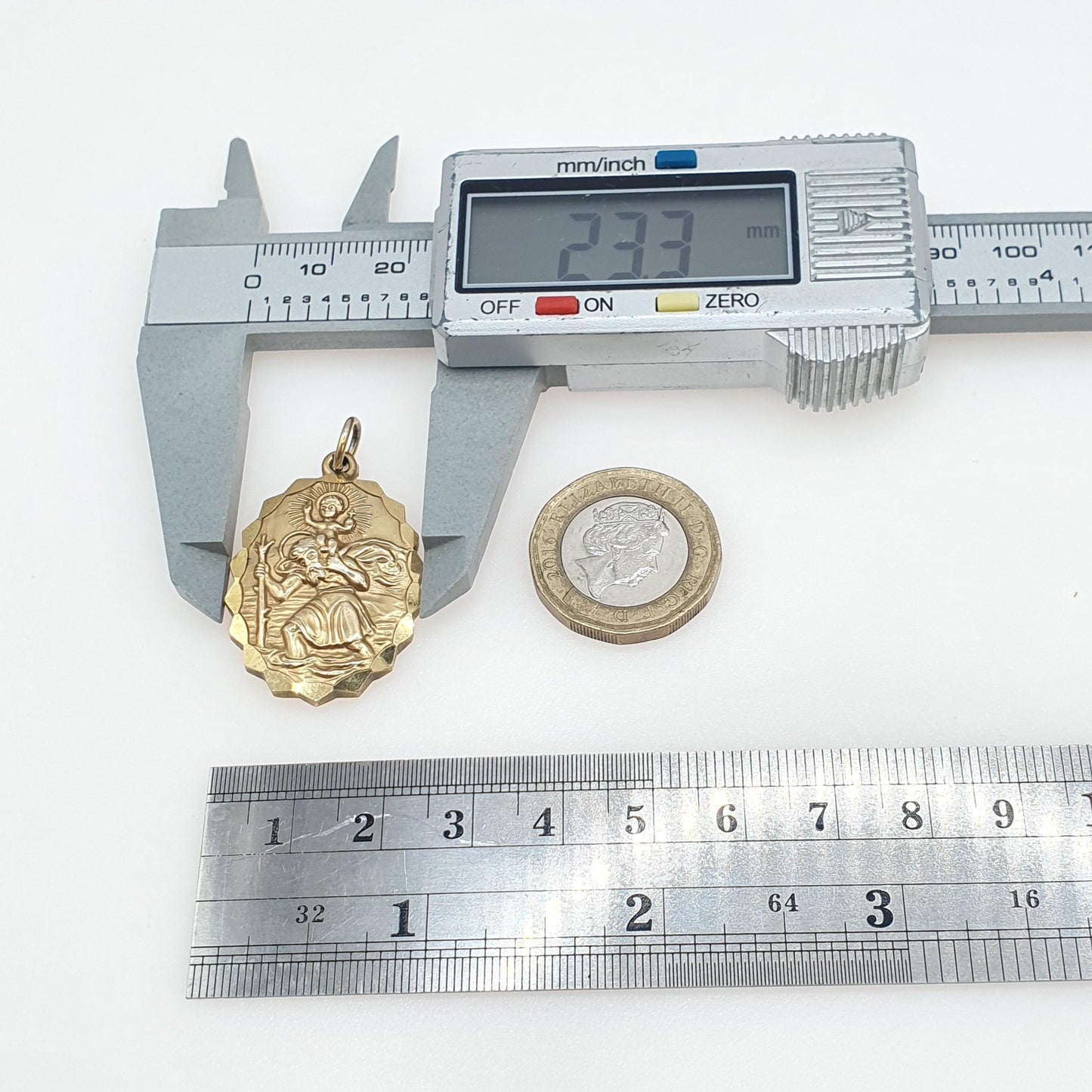 Vintage Rolled Gold St Christopher Pendant Double Sided Car and Plane Gold Filled Georg Jensen Style Saint Men Women Jewellery Jewelry