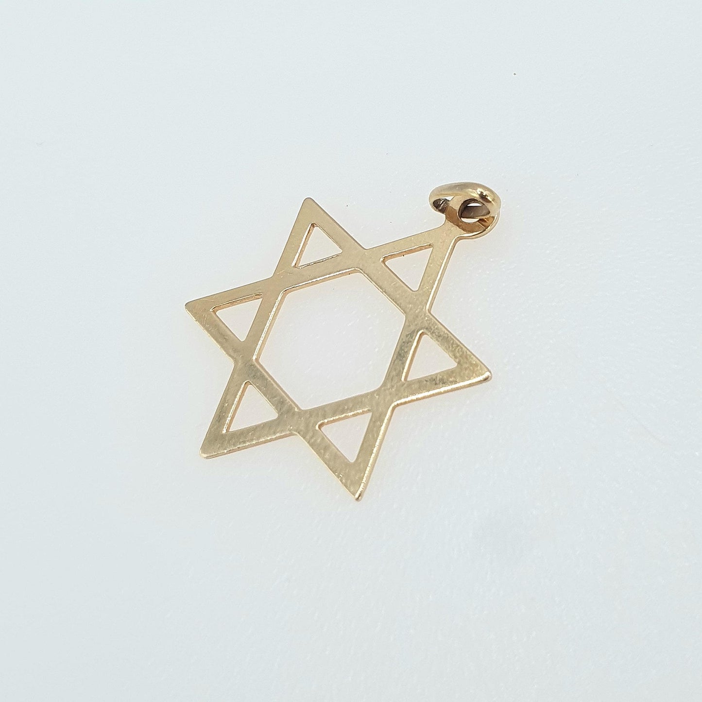 Vintage 9ct Gold Star of David Pendant Necklace Solid 9k 9kt Magen Shield Unisex Mens Womens Retro Jewelry Jewellery