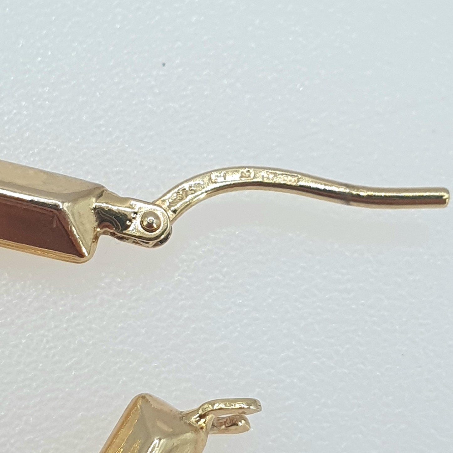 Vintage 9ct Gold Arrow Point Hoop Earrings Pointed Kite Solid 9k 9kt Drop Dangle Hanging Womens Mens Jewelry Jewellery