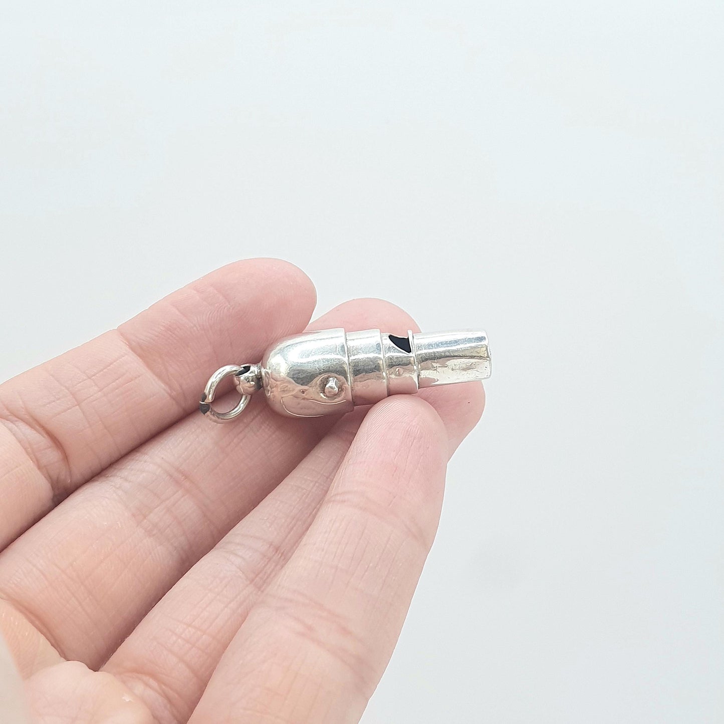 Antique Solid Silver Whistle Pendant Necklace Victorian Charm Sport Train Dog Vintage Women Mens Jewelry Jewellery