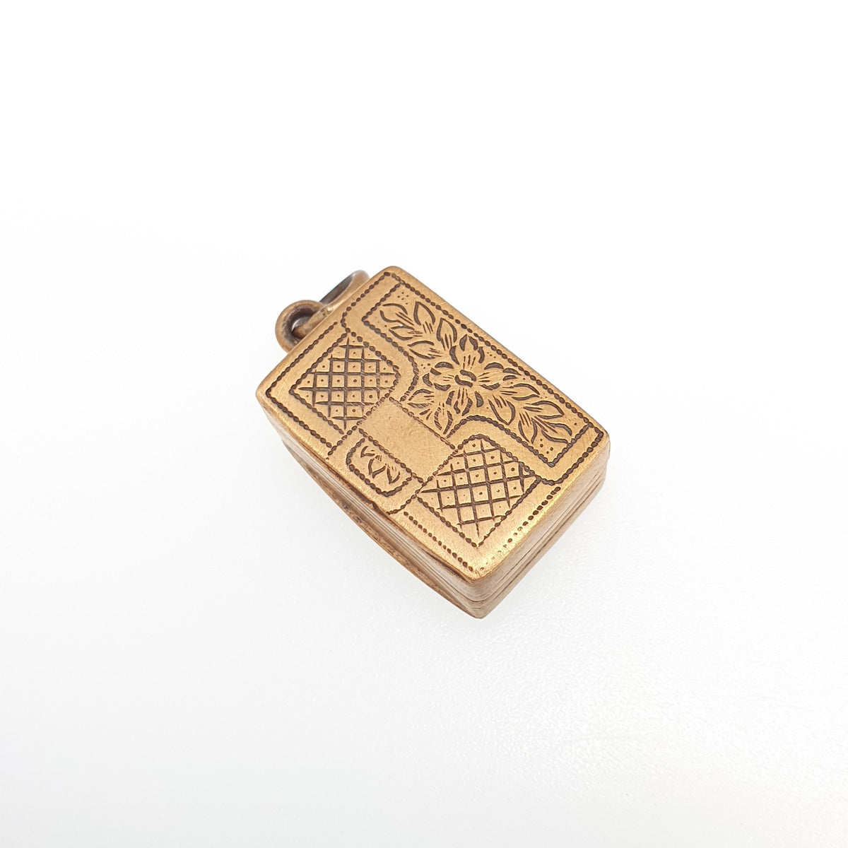 Antique Victorian Vinaigrette Pendant Necklace Gold Gilt Handmade Aromatic Genuine 1800s Vintage Jewellery Jewelry