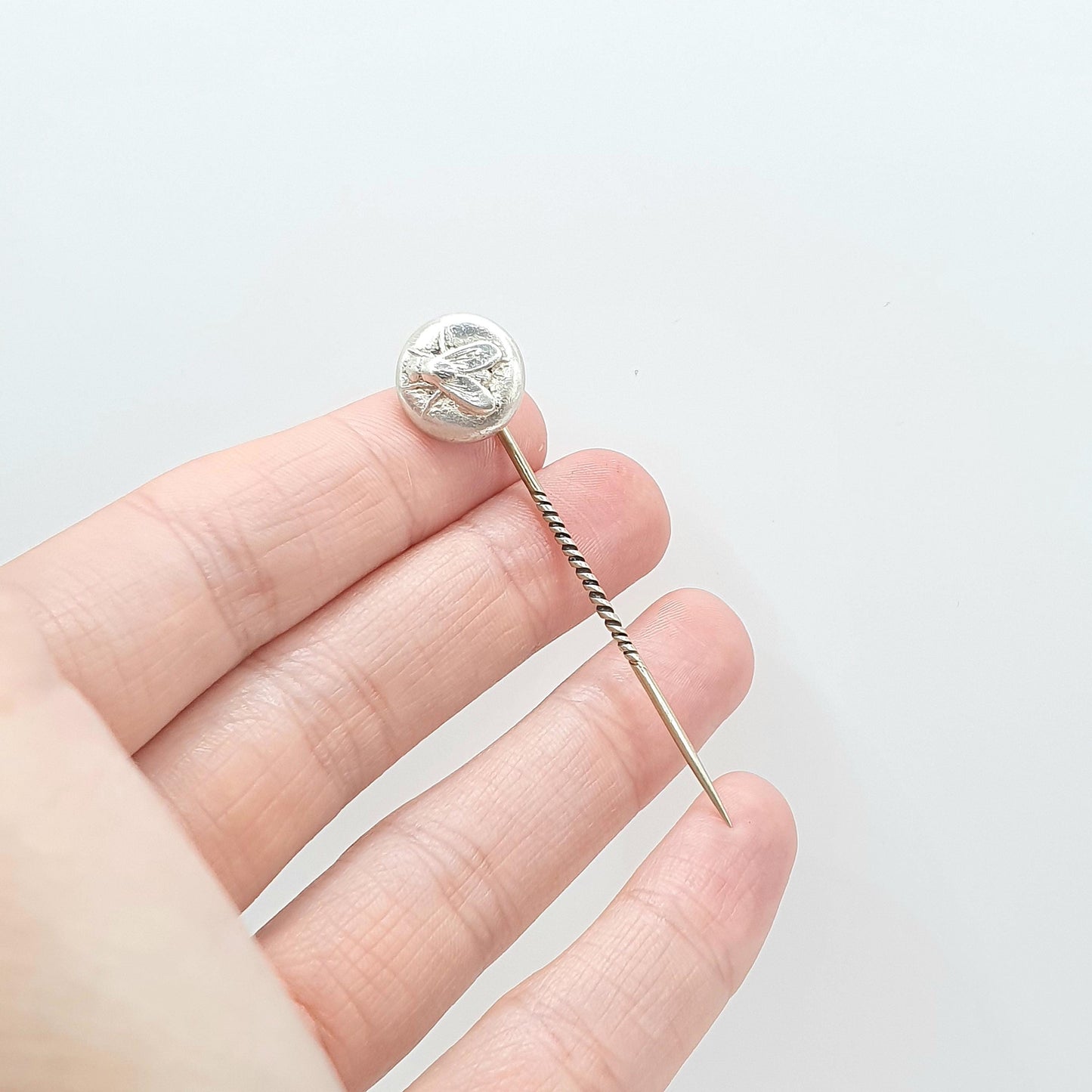 Antique Victorian Solid Silver Fly Stick Pin Insect Bug Lapel Jacket Vintage 1800s Womens Mens Unisex Jewelry Jewellery