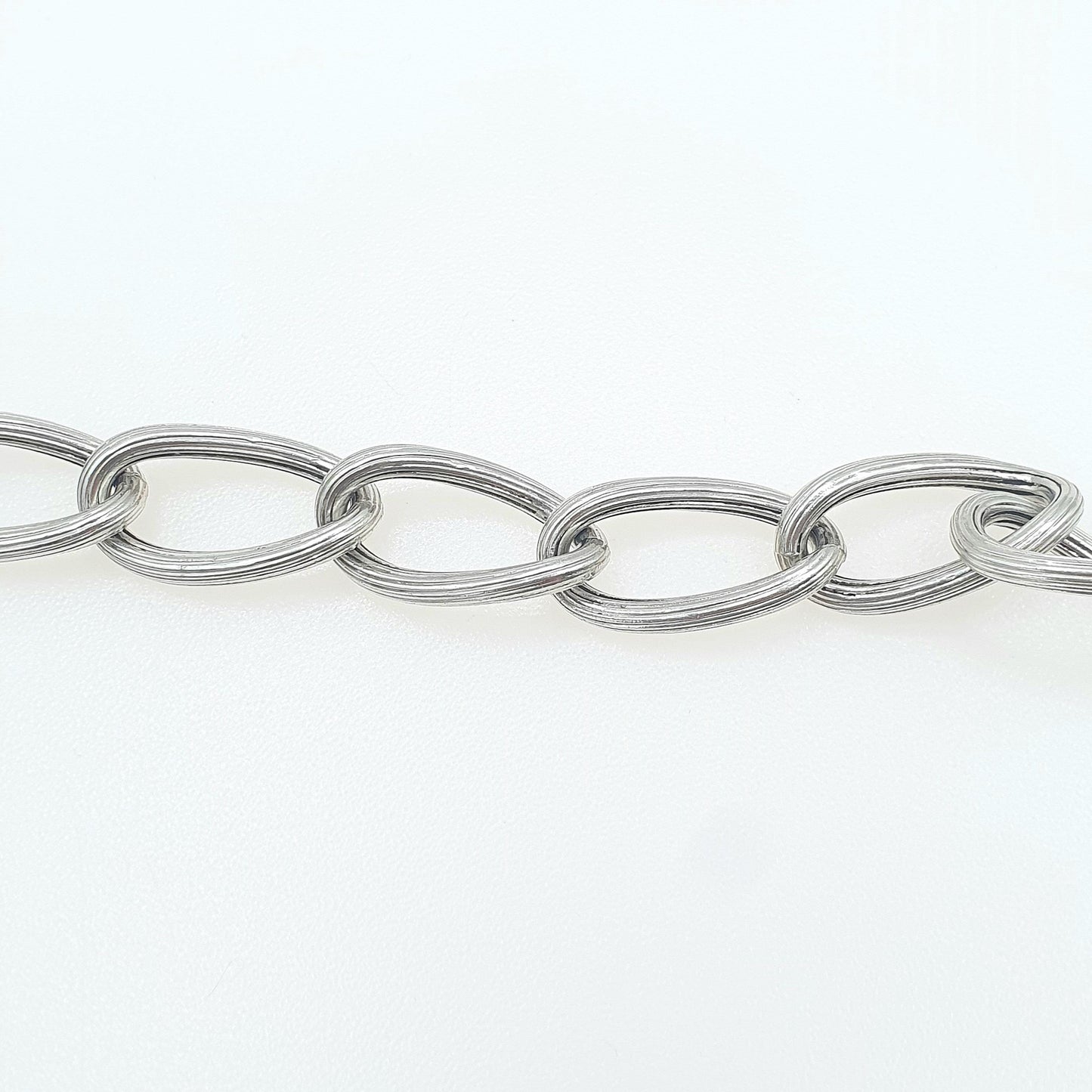 Vintage Sterling Silver Large Curb Link Chain Bracelet Textured Link Chunky Huge Big Womens Mens Jewellery Jewelry 21cm 8.25" 27.32g