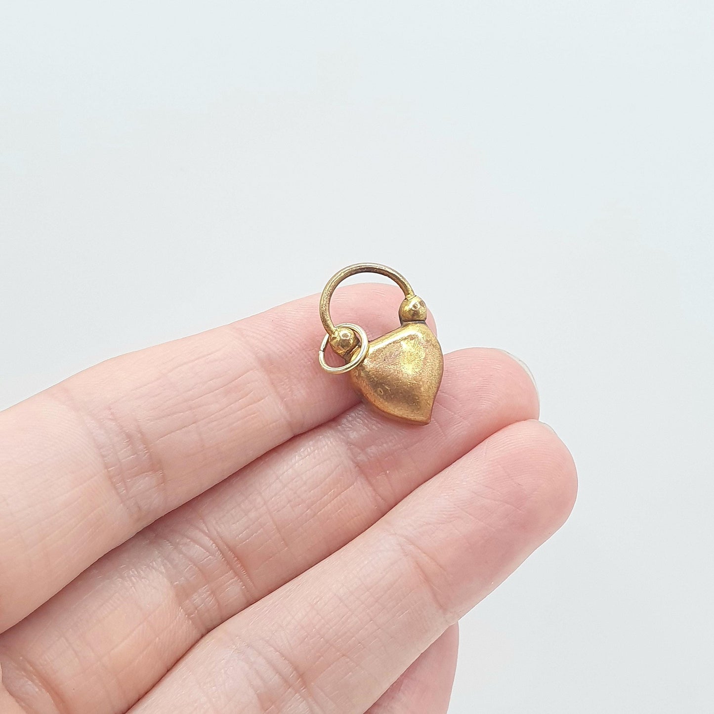 Antique Victorian Gold Gilt Padlock Charm Pendant Necklace Cute Loveheart Love Gift Lock Vintage Womens Mens Unisex Jewelry Jewellery