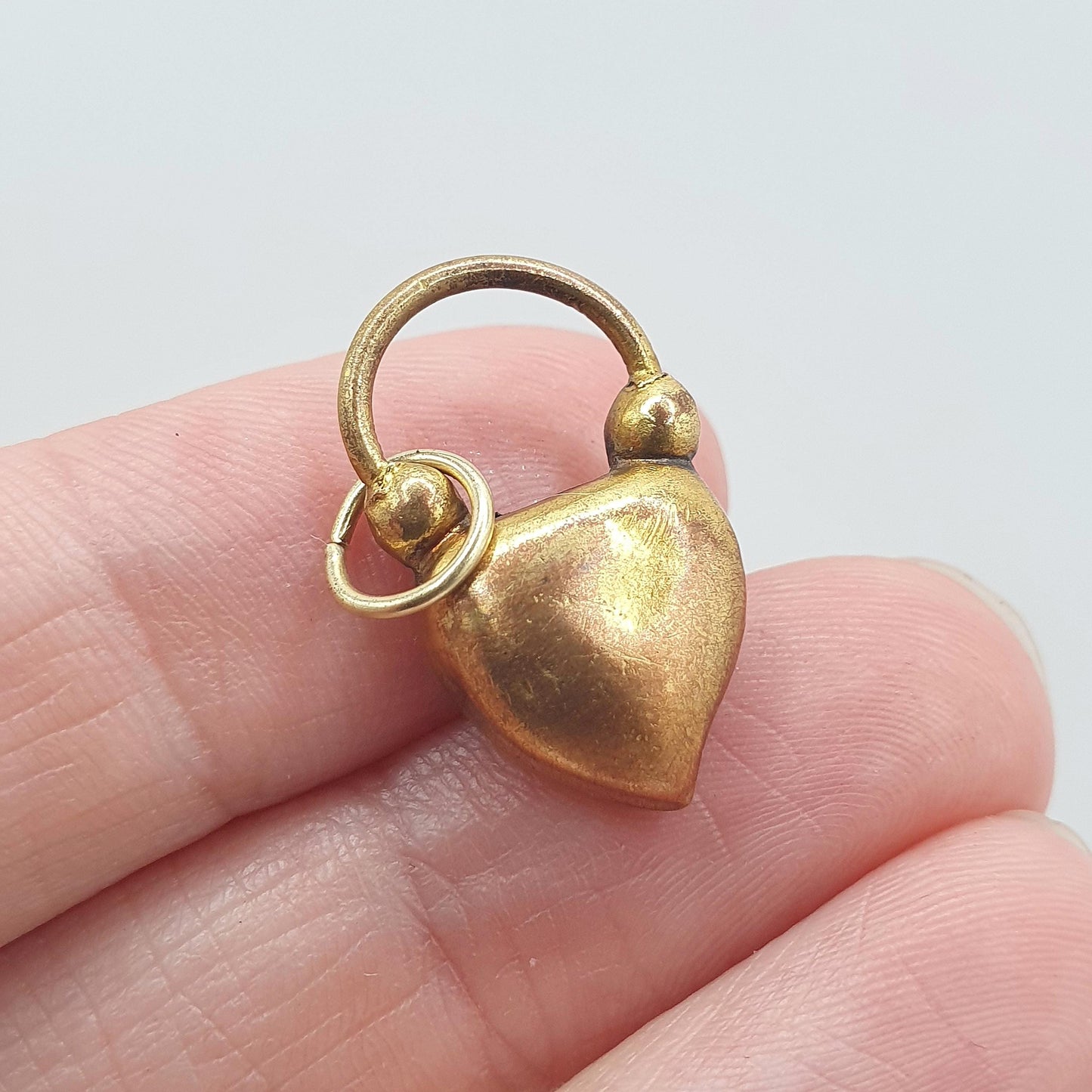 Antique Victorian Gold Gilt Padlock Charm Pendant Necklace Cute Loveheart Love Gift Lock Vintage Womens Mens Unisex Jewelry Jewellery