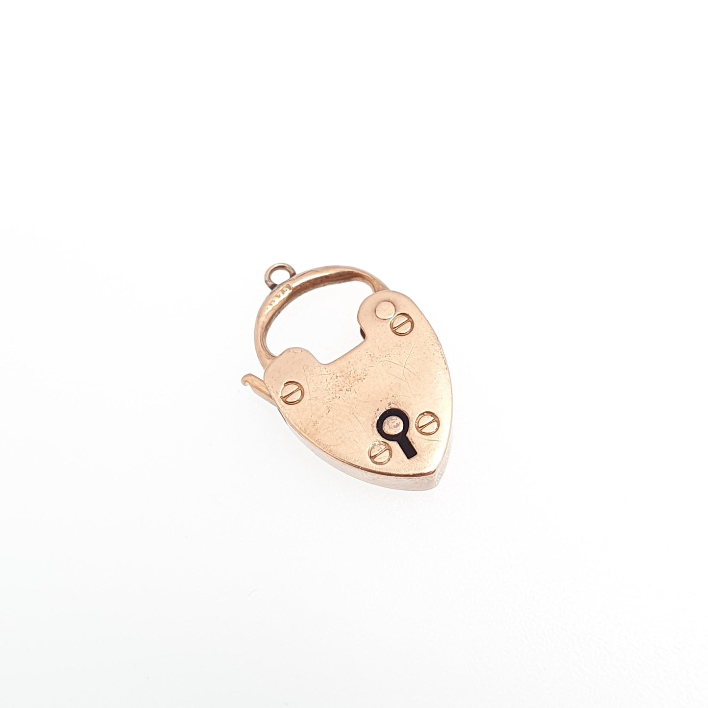 Antique 9ct 9k Rose Gold Padlock Clasp Charm Necklace Pendant 1904 Hallmark Bracelet Solid 9k 9 Carat Lock Vintage Womens