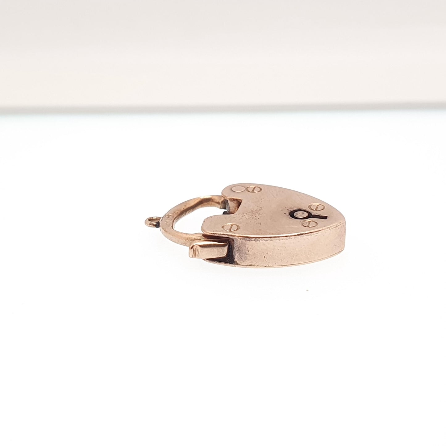 Antique 9ct 9k Rose Gold Padlock Clasp Charm Necklace Pendant 1904 Hallmark Bracelet Solid 9k 9 Carat Lock Vintage Womens