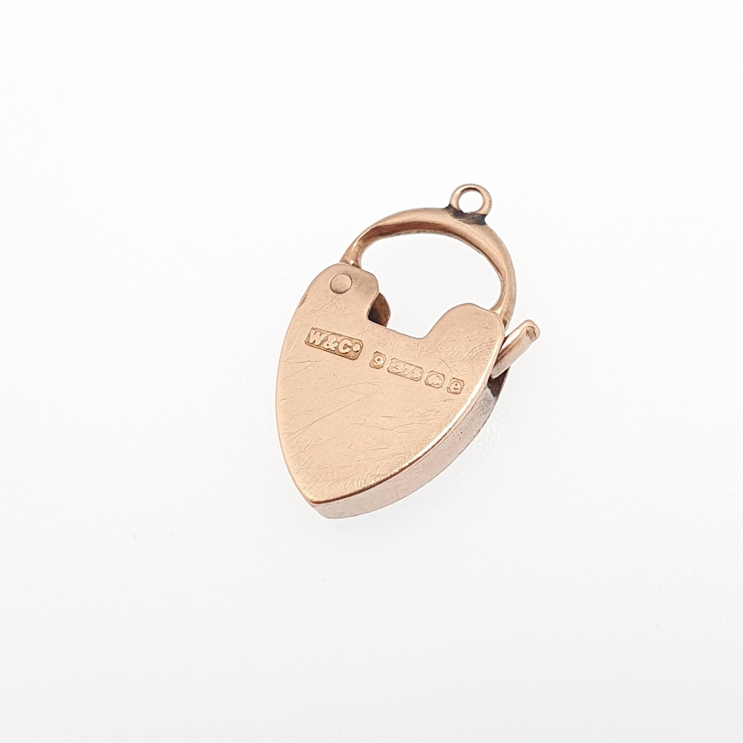 Antique 9ct 9k Rose Gold Padlock Clasp Charm Necklace Pendant 1904 Hallmark Bracelet Solid 9k 9 Carat Lock Vintage Womens