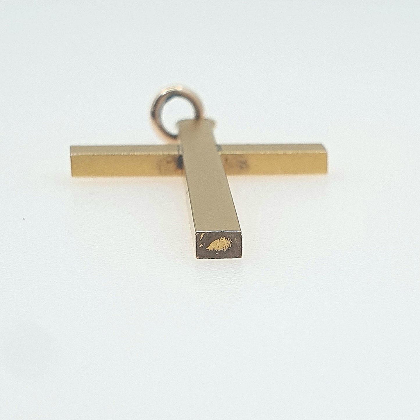 Antique Victorian 9ct Gold Cased Crucifix Pendant Necklace Matte Yellow Gold 9k Cross Vintage Womens Mens Unisex Jewellery Jewelry