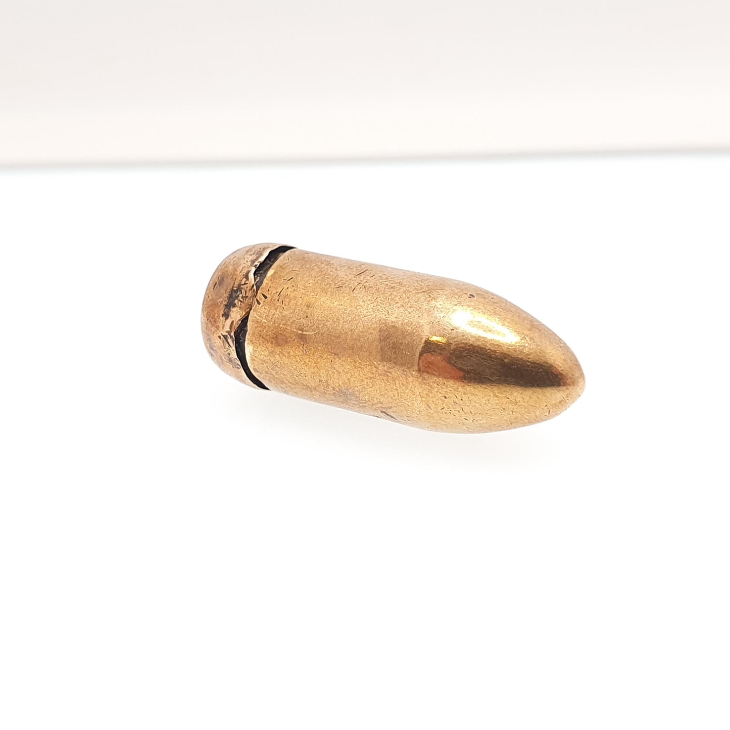 Antique Bullet Shaped Locket Necklace Pendant Gold Tone Base Metal Snuff Pill Box Shooting Gun Round Vintage Mens Womens Jewelry Jewellery