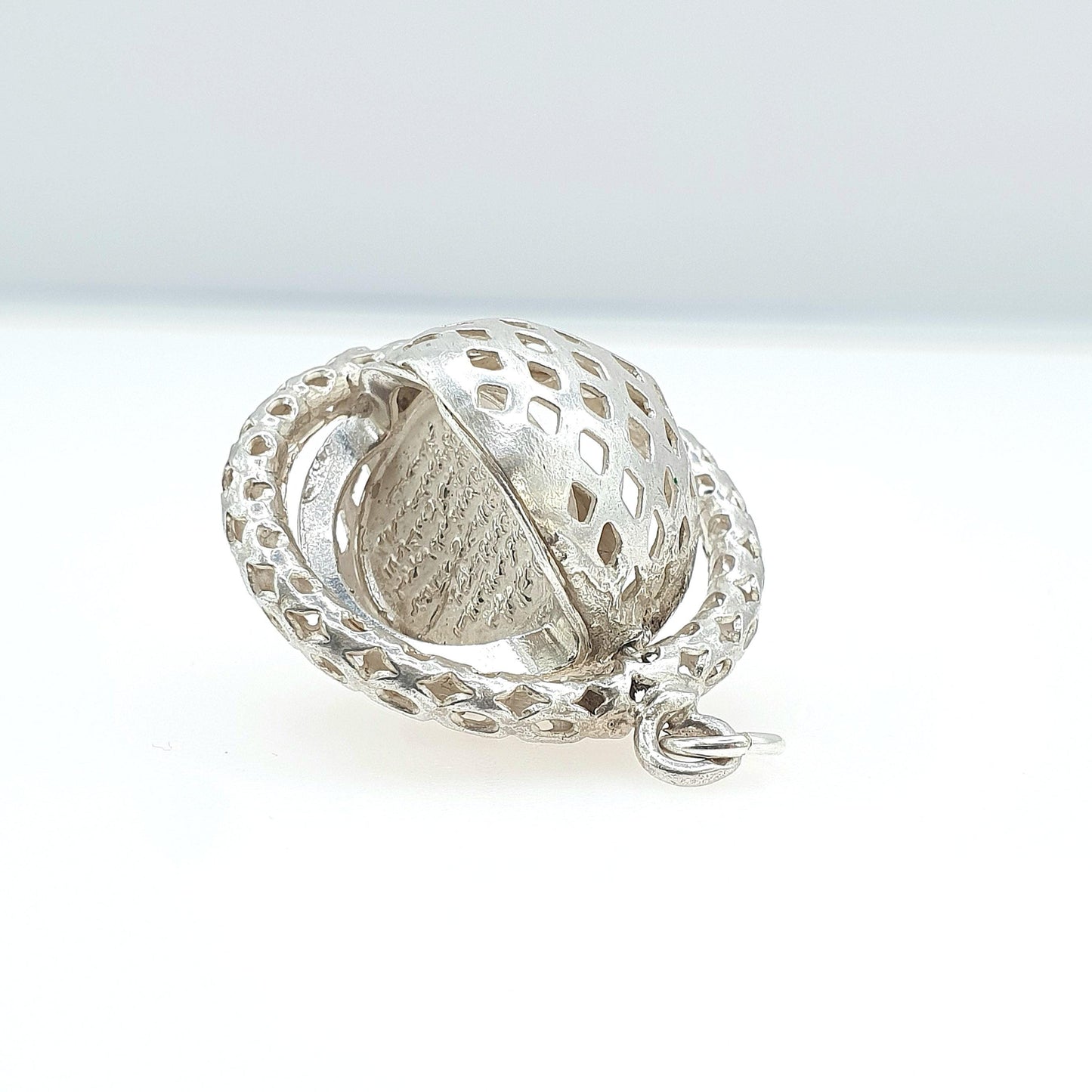 Vintage Solid Silver Arabic Swivel Ball Pendant Necklace Quran Verse Muslim Islam Script Vintage Womens Mens Jewellery Jewelry