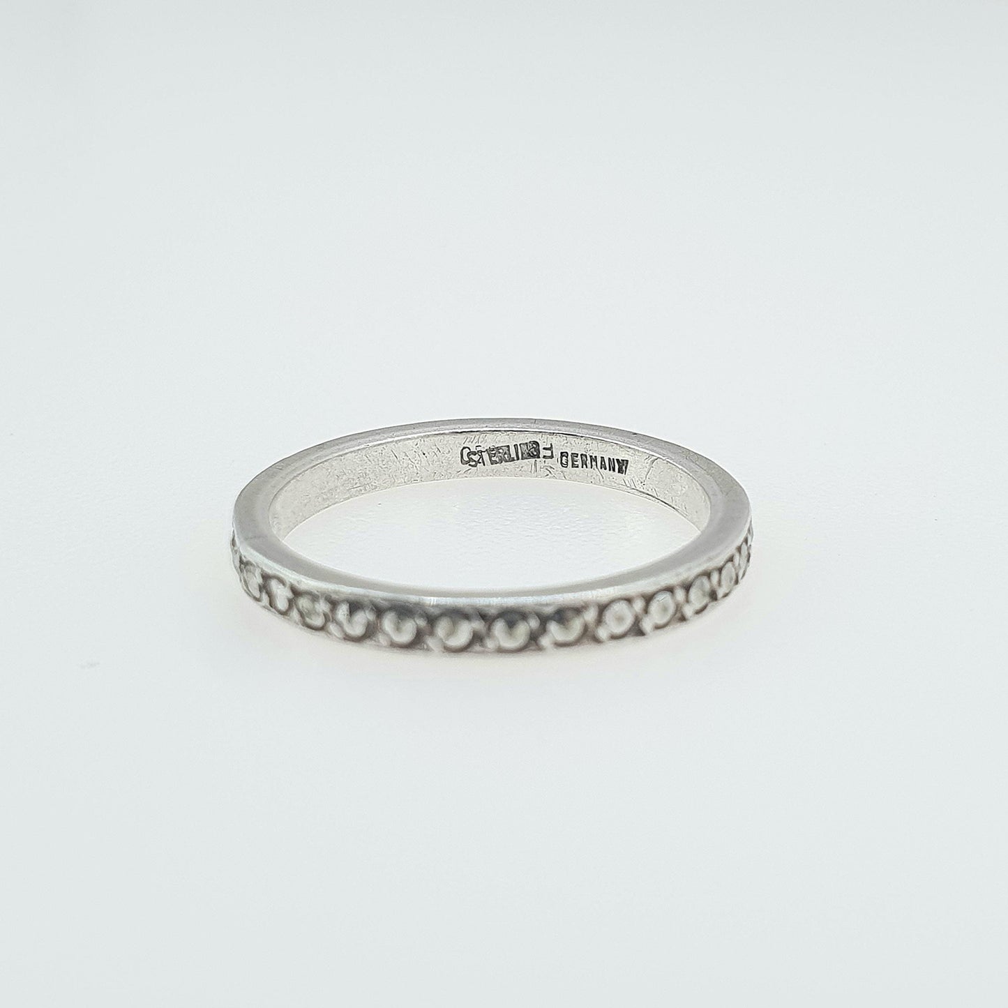 Antique Art Deco Solid Silver Marcasite Eternity Ring Stacker Stacking Promise Gift Women’s Mens Jewelry Jewellery UK J.5 US 5