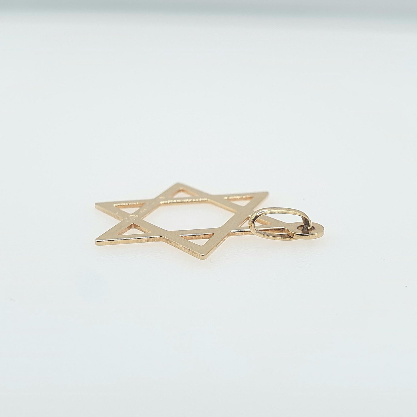 Vintage 9ct Gold Star of David Pendant Necklace Solid 9k 9kt Magen Shield Unisex Mens Womens Retro Jewelry Jewellery