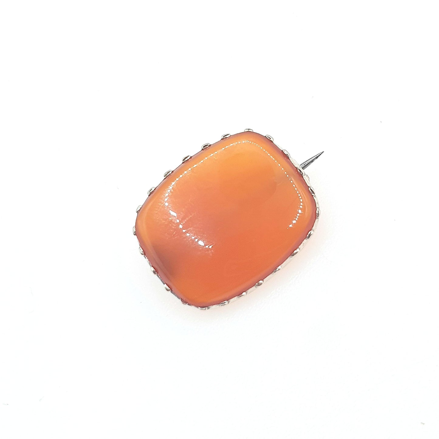 Antique Victorain 9ct Gold Carnelian Brooch Orange Quartz Gemstone Solid 9k 9kt Frame Womens Jewellery Jewelry