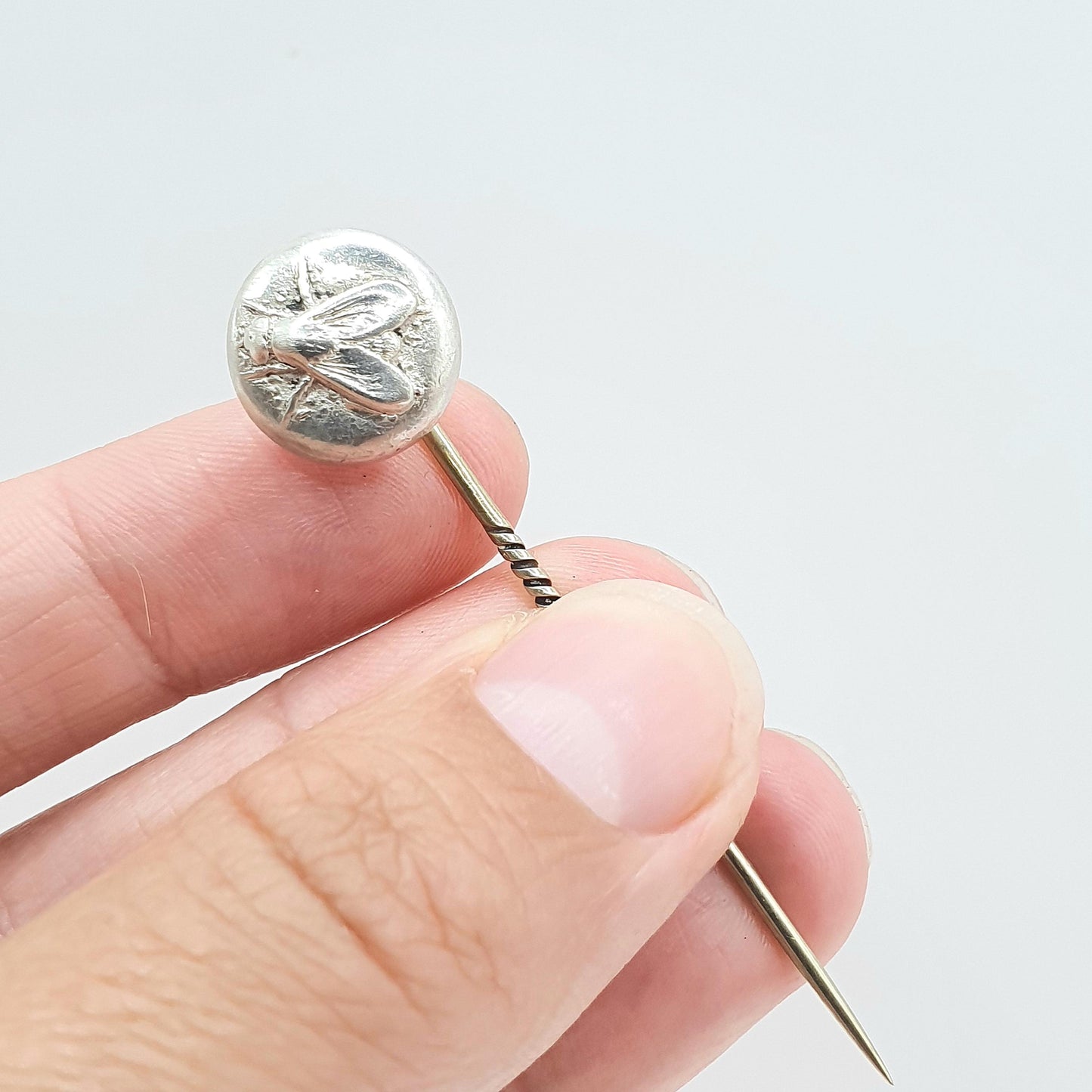 Antique Victorian Solid Silver Fly Stick Pin Insect Bug Lapel Jacket Vintage 1800s Womens Mens Unisex Jewelry Jewellery