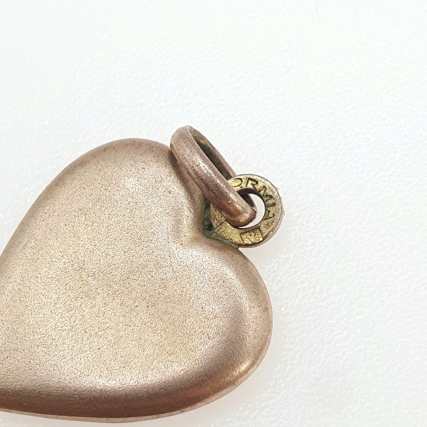 Antique Rose Rolled Gold Heart Pendant Faux Seed Pearl Centre Art Nouveau Gold Filled Vintage Womens Mens Jewelry Jewellery