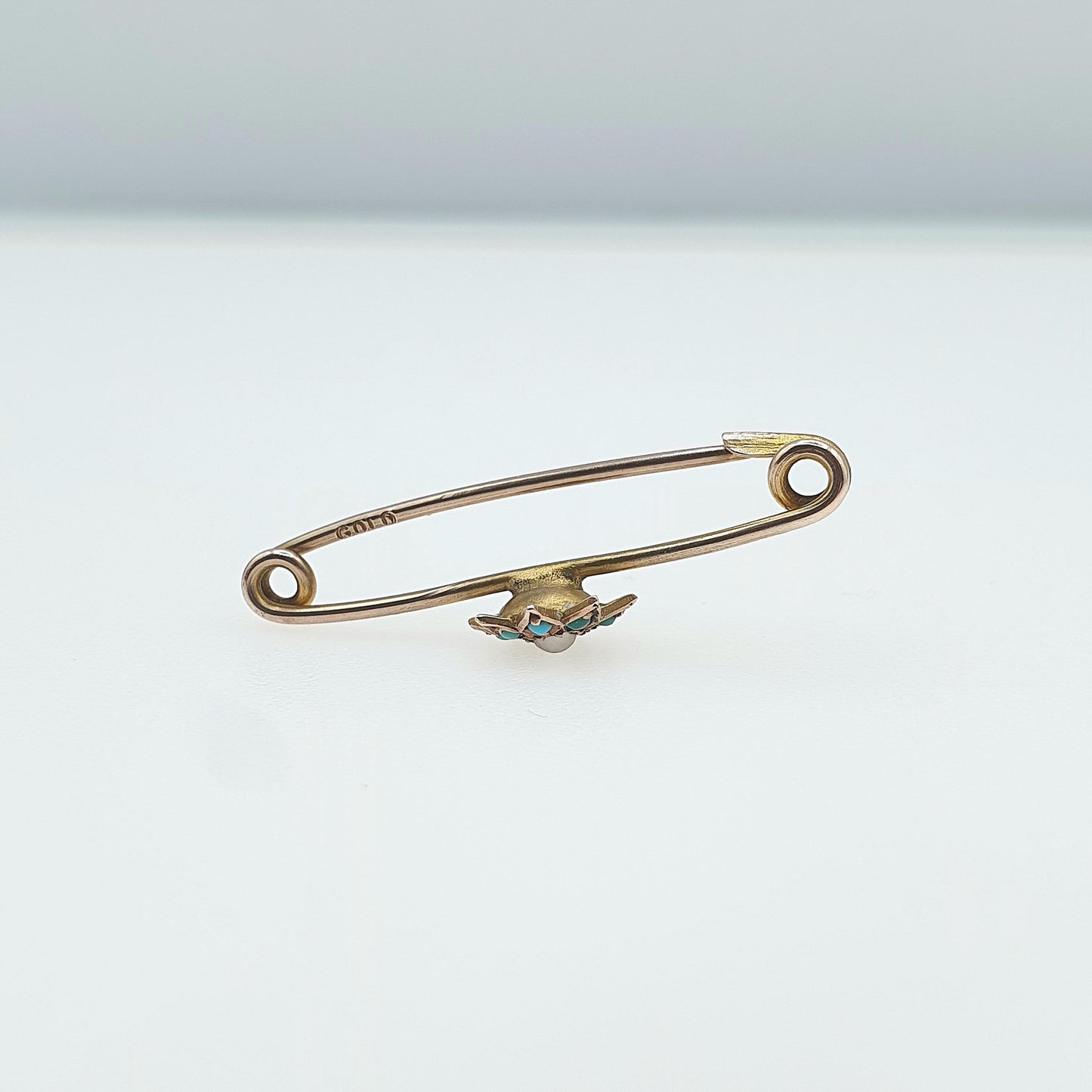 Antique Victorian 9ct Gold Star Brooch Turquoise and Seed Pearl Pin Solid 9k 9kt Celestial Vintage Womens Jewelry Jewellery