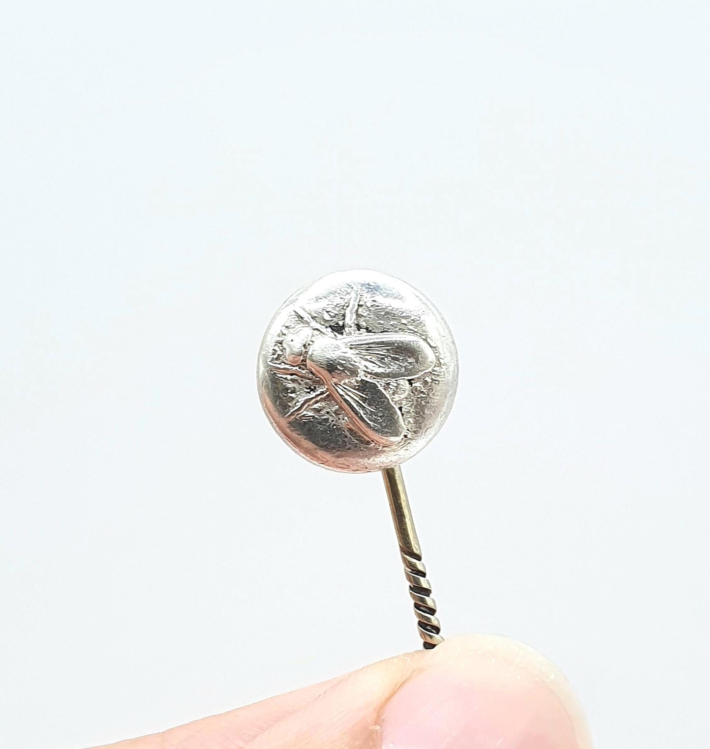 Antique Victorian Solid Silver Fly Stick Pin Insect Bug Lapel Jacket Vintage 1800s Womens Mens Unisex Jewelry Jewellery