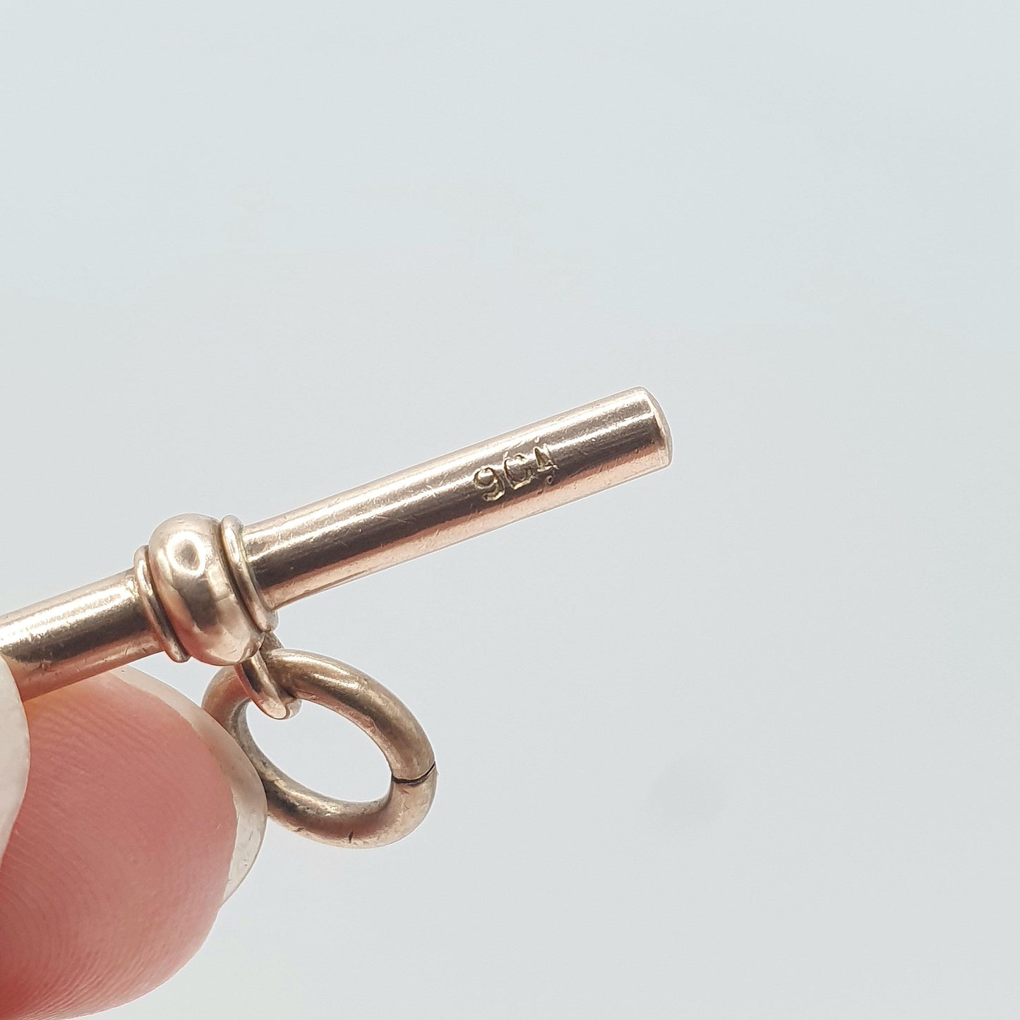 Antique Victorian 9ct Rose Gold T Bar Pendant Albert Chain Solid 9k 9kt Charm Necklace Vintage Jewelry Jewellery Mens Womens