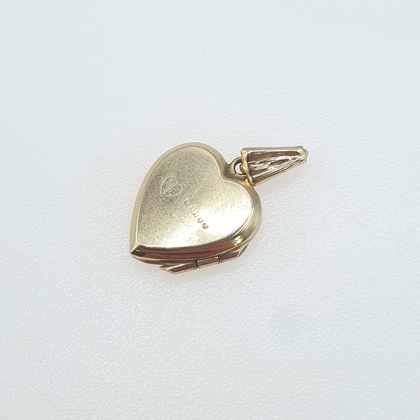 Vintage 9ct Gold Heart Locket Small Tiny Hand Engraved Pendant All Solid 9k 9kt Necklace Photo Pendant Womens Jewelry Jewellery