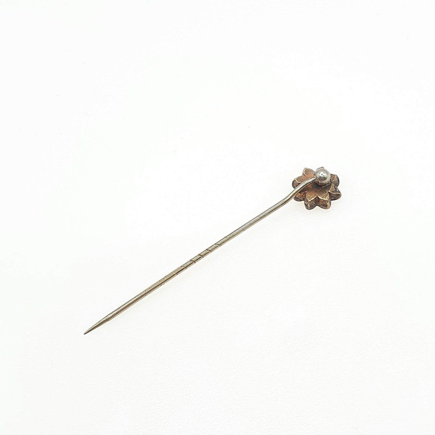 Antique Victorian Rolled Gold Front Flower Stick Pin Rose Gold Filled Mens Gents 1800s Jewelry Jewellery Womens Old Vintage