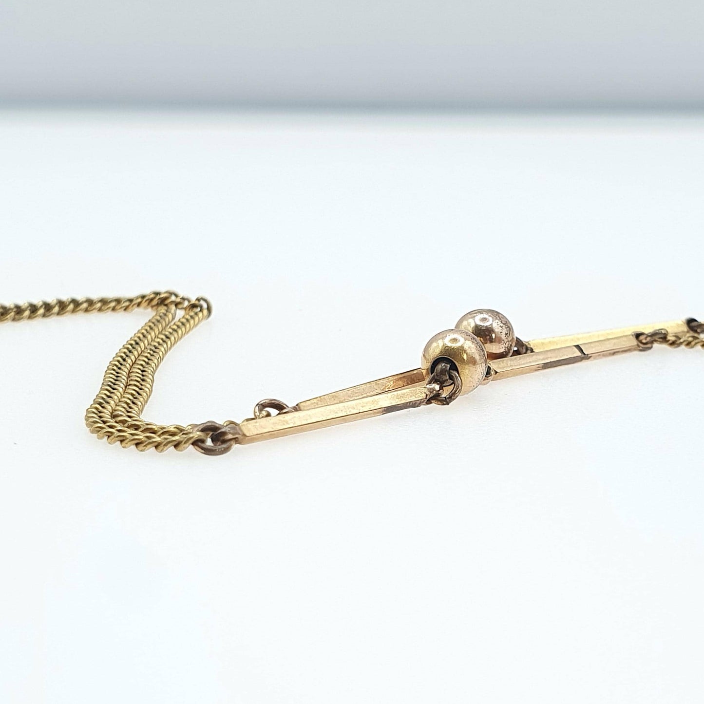Antique Rolled Gold Agate Pendant Necklace Egg Shaped Natural Gemstone Edwardian Gold Filled Chain Link Womens Jewellery Jewelry 44cm 18.32g