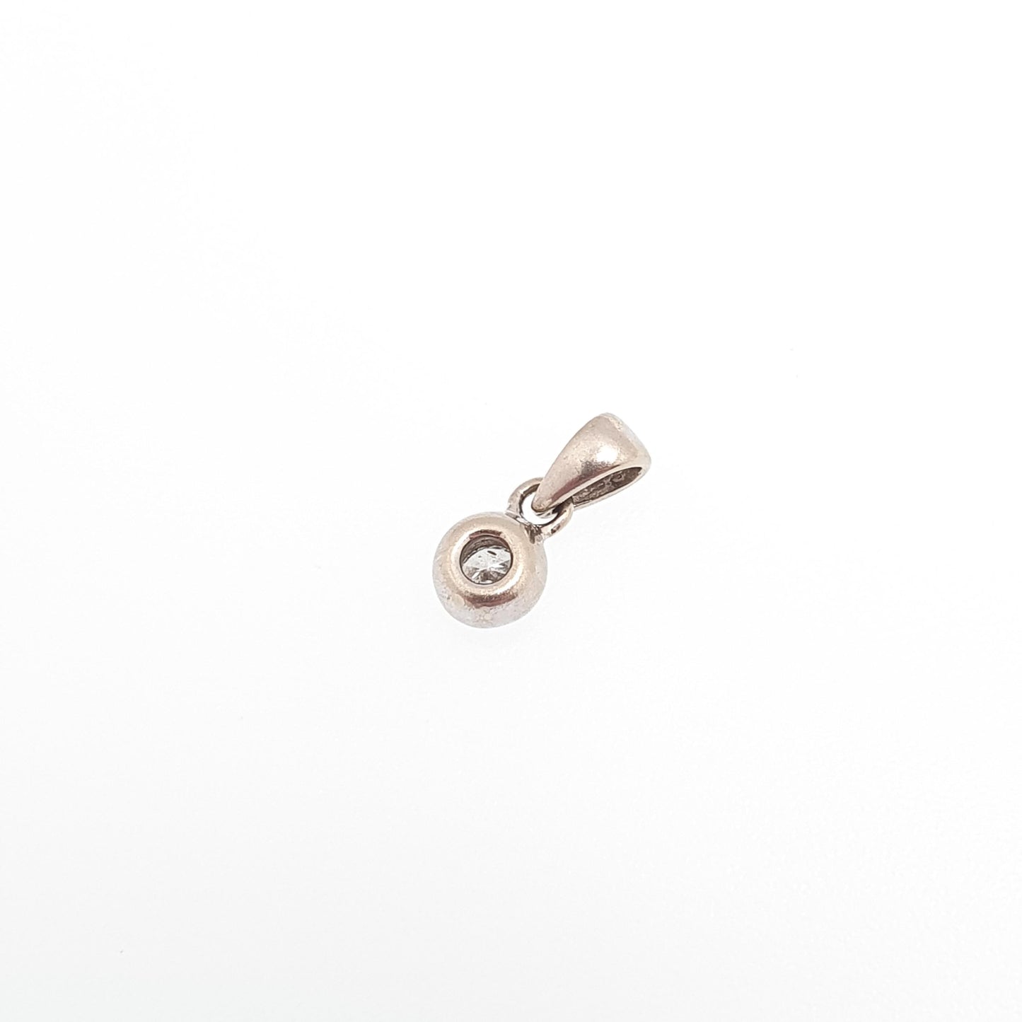 Vintage 9ct White Gold Diamond Pendant Solitaire Natural Gemstone Necklace Solid 9k 375 Tiny Small Jewelry Jewellery