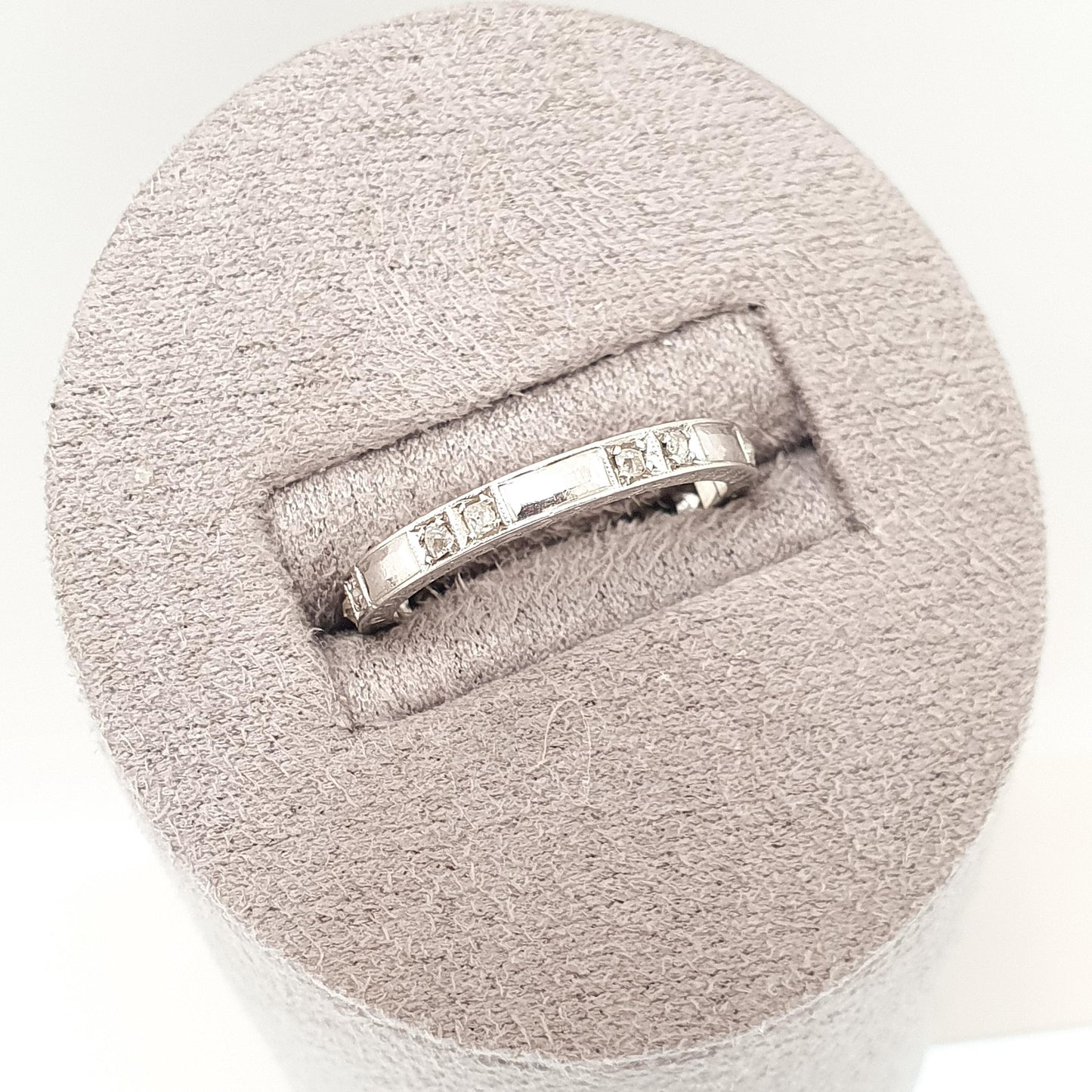 Antique Art Deco Platinum Diamond Eternity Ring 1920s Natural Diamonds Gemstone Full Band Stacker Wedding Womens Jewellery Jewelry