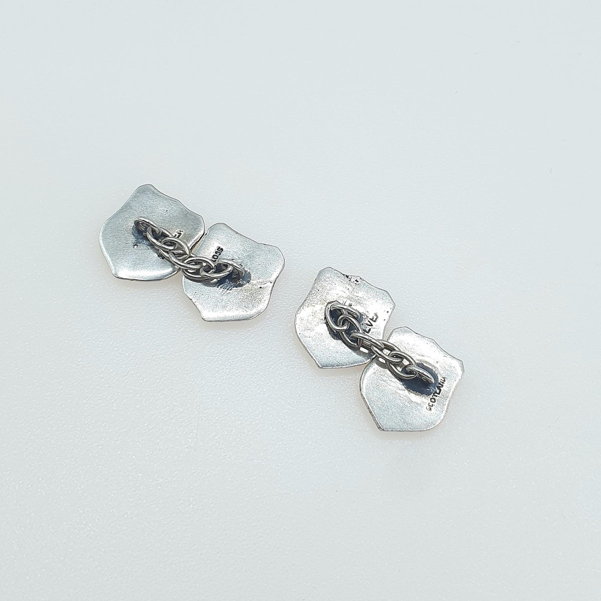 Antique Sterling Silver Rampant Lion Cuff Links Cufflinks Scottish Scotland Gent Mens Old Vintage Womens Jewelry Jewellery