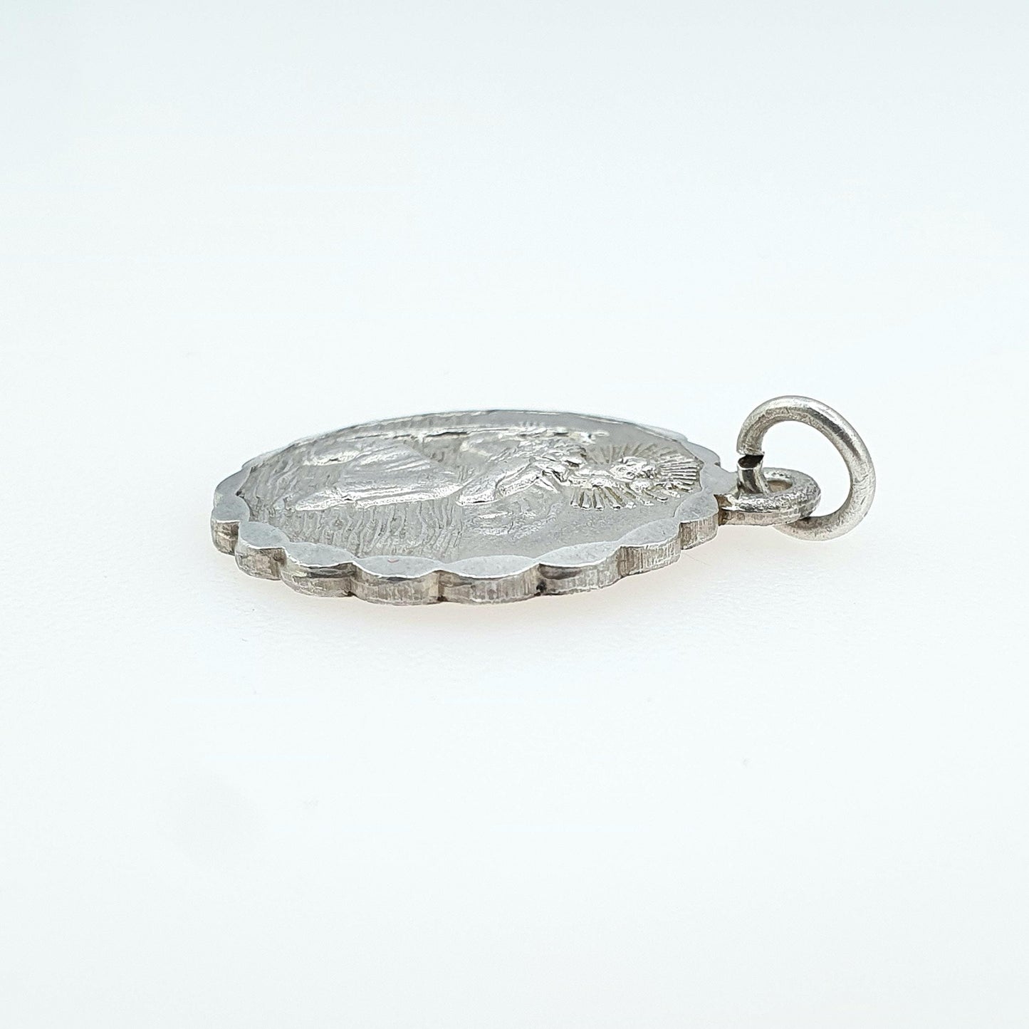 Vintage Sterling Silver GEORG JENSEN St Christopher Pendant Necklace Double Sided Car Plane Womens Mens Unisex Jewellery Jewelry