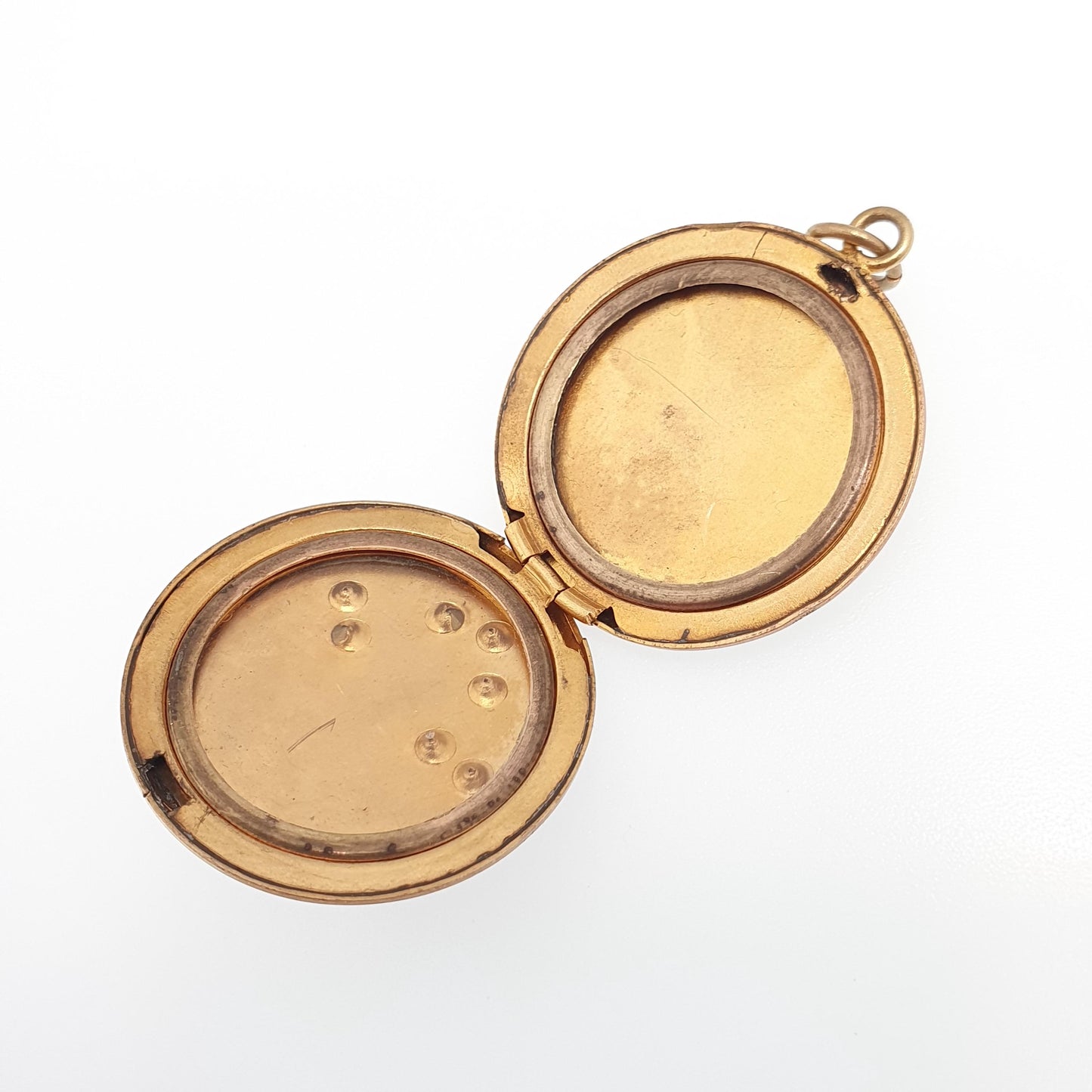 Antique Rolled Gold Diamond Paste Locket Heart Engraved Centre Love Romantic Gold Filled Photo Womens Vintage Jewelry Jewellery