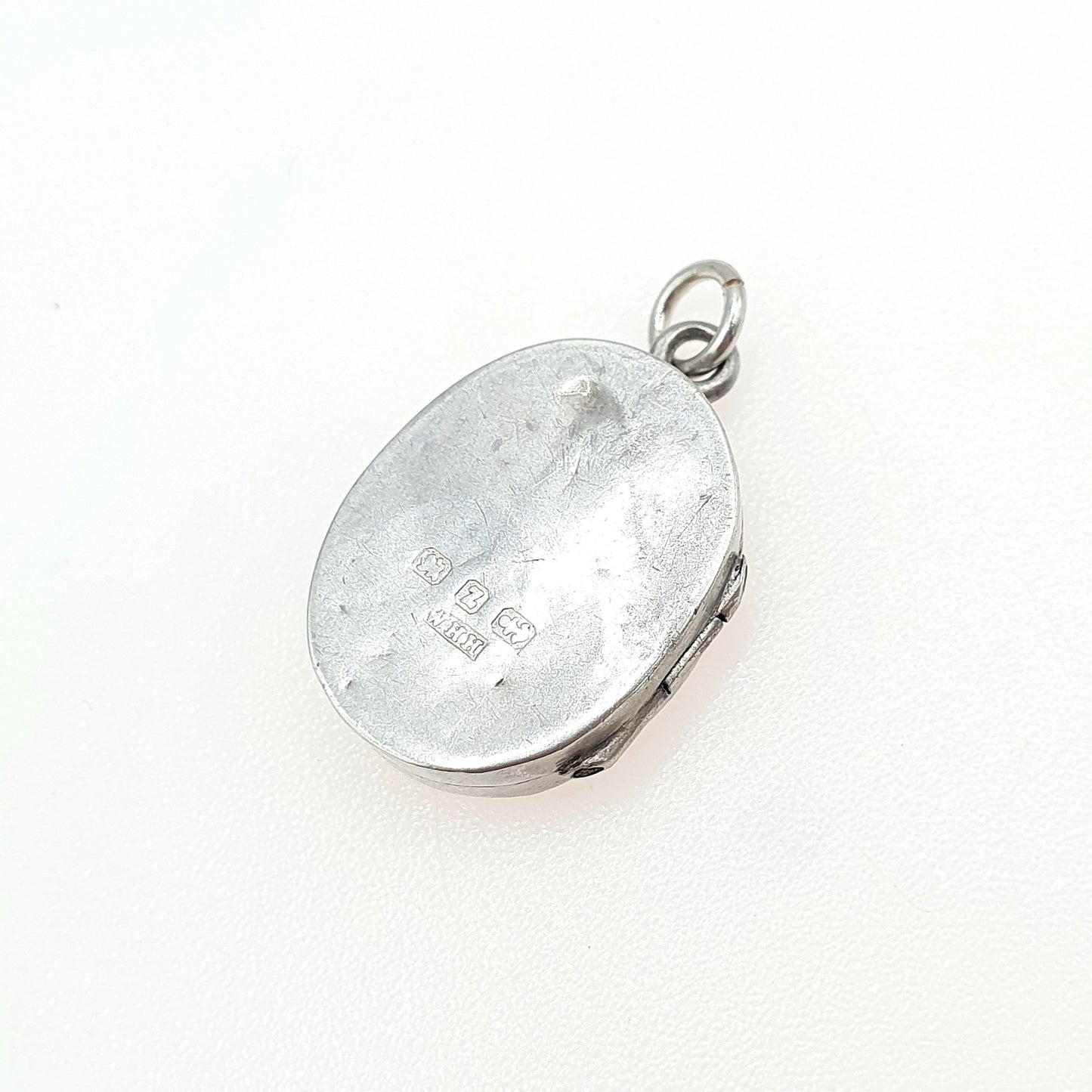 Antique Victorian Sterling Silver Locket 1899 Hallmark Rose Gold Flowers Oval Pendant Necklace Photo Vintage Jewelry Jewellery