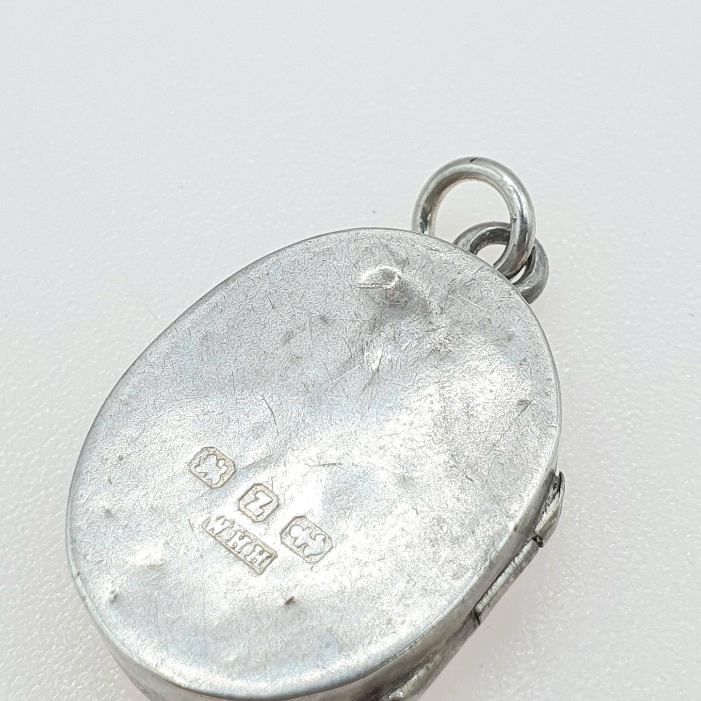 Antique Victorian Sterling Silver Locket 1899 Hallmark Rose Gold Flowers Oval Pendant Necklace Photo Vintage Jewelry Jewellery