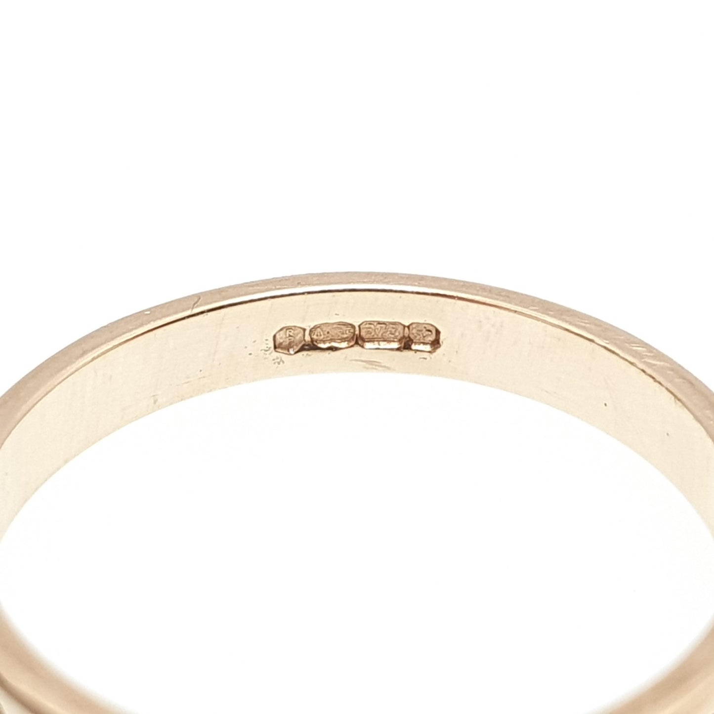 Vintage 9ct Gold I WILL LOVE YOU Band Ring Wedding Engraved Solid 9k 9kt Stacking Stacker Womens Jewelry Jewellery