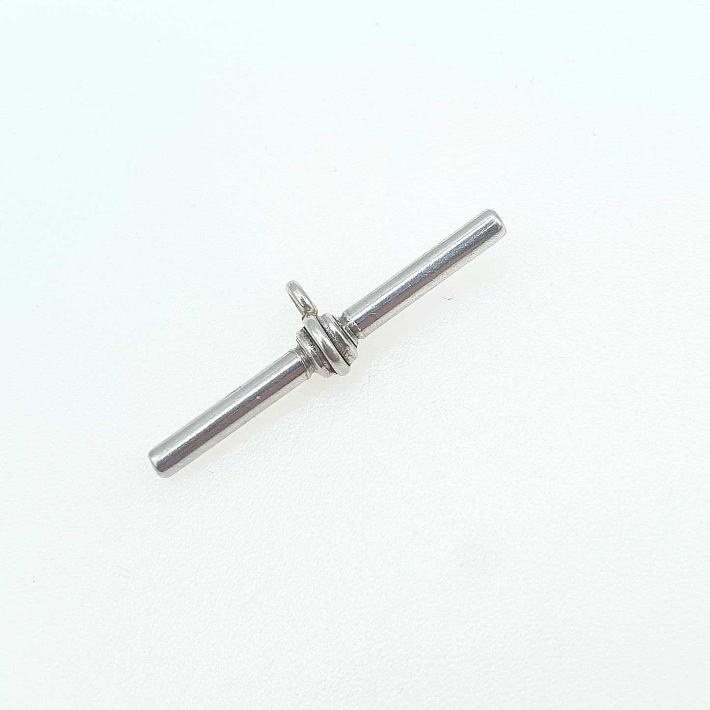 Antique Victorian Sterling Silver T Bar Fob Pendant Necklace Albert Chain Solid Unisex Jewelry Jewellery Charm Albertina