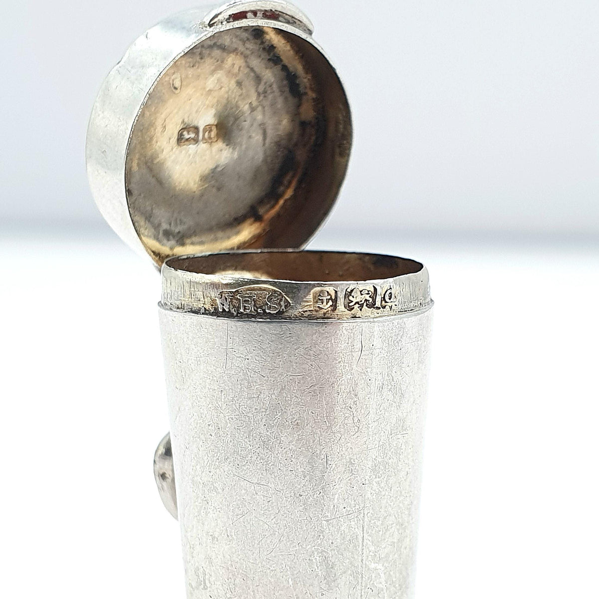 Antique Sterling Silver Cheroot Case Holder Pendant Fob Necklace Cylinder Holder 1903 Hallmark Smoking Vintage Unisex Jewellery Jewelry