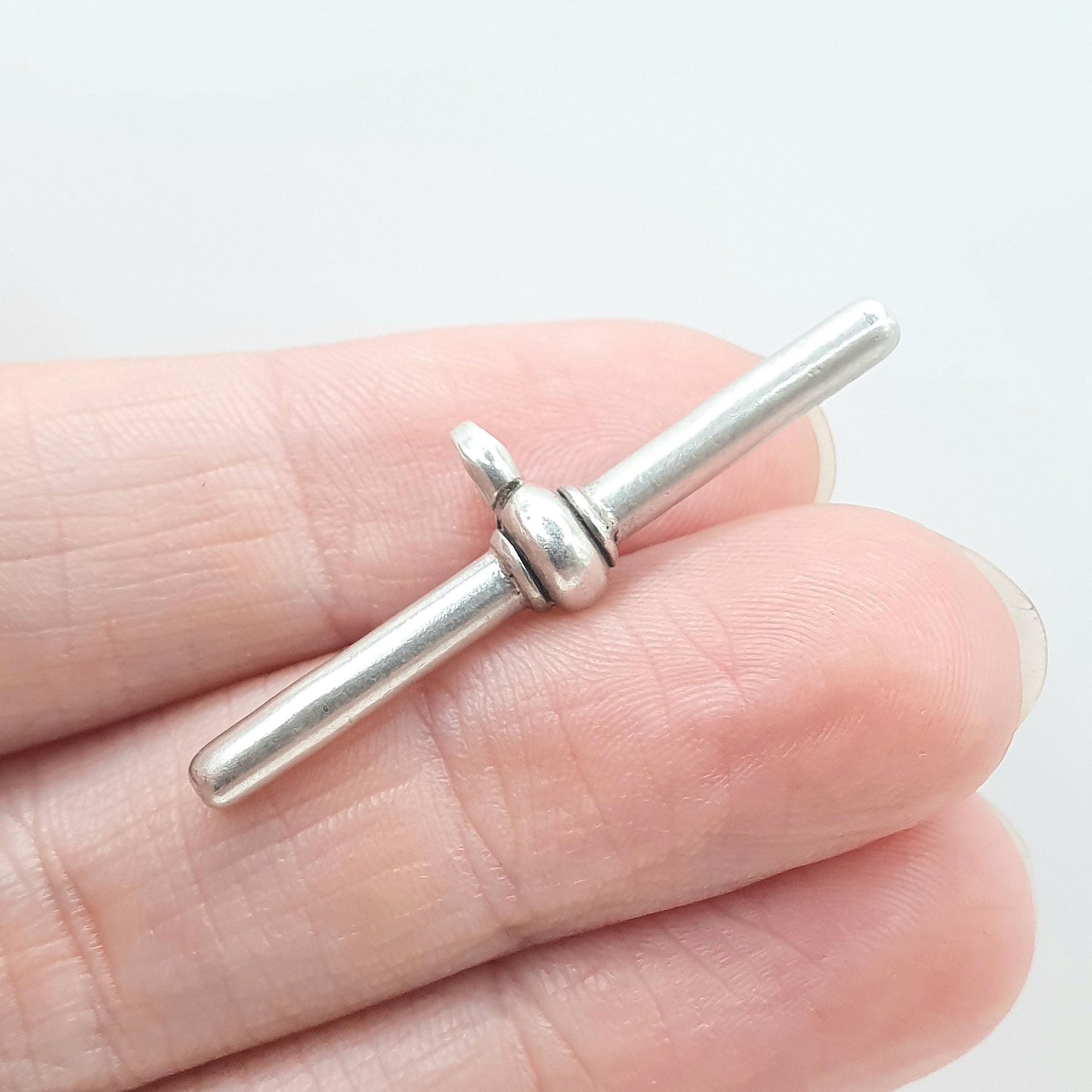 Antique Sterling Silver T Bar Pendant Fob Necklace Albert Chain Fob 1876 Hallmark Vintage Jewelry Jewellery Charm Albertina