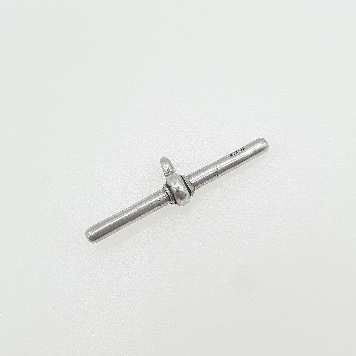 Antique Sterling Silver T Bar Pendant Fob Necklace Albert Chain Fob 1876 Hallmark Vintage Jewelry Jewellery Charm Albertina