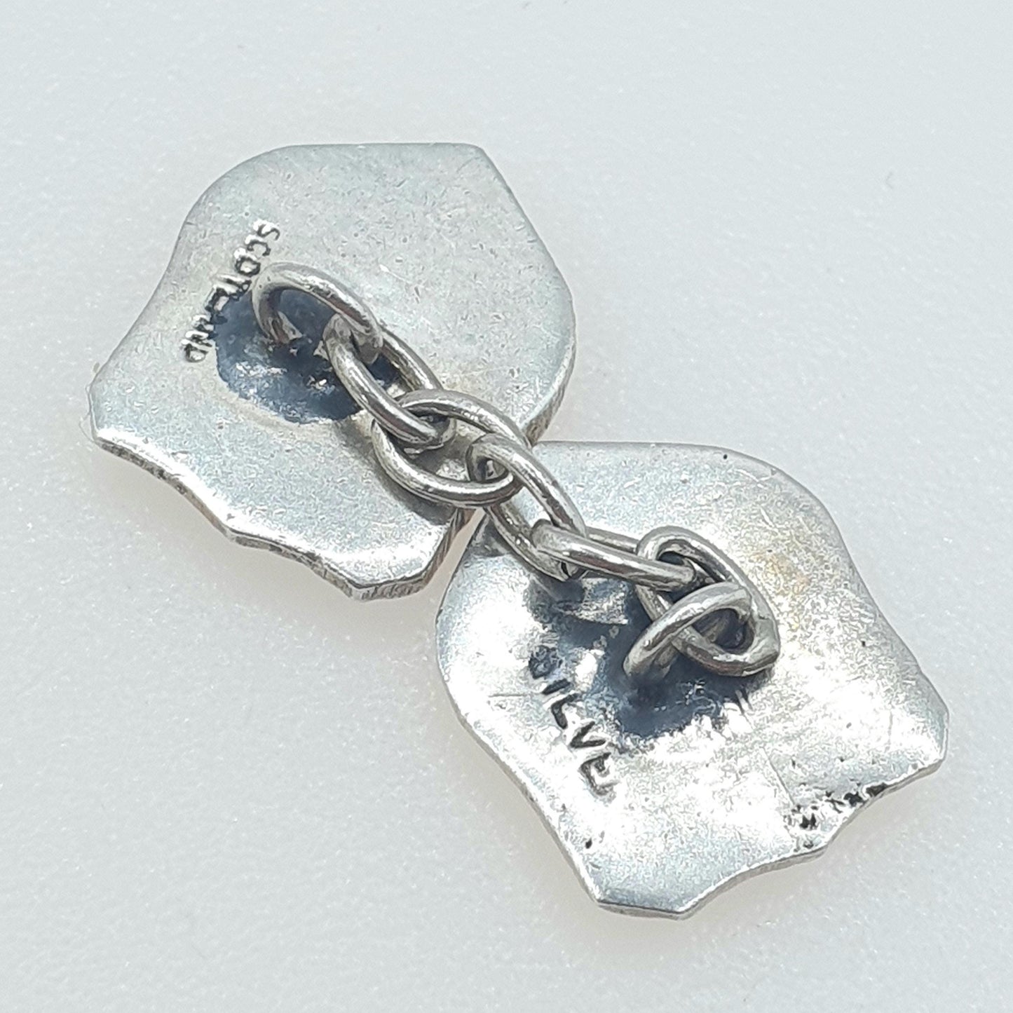 Antique Sterling Silver Rampant Lion Cuff Links Cufflinks Scottish Scotland Gent Mens Old Vintage Womens Jewelry Jewellery