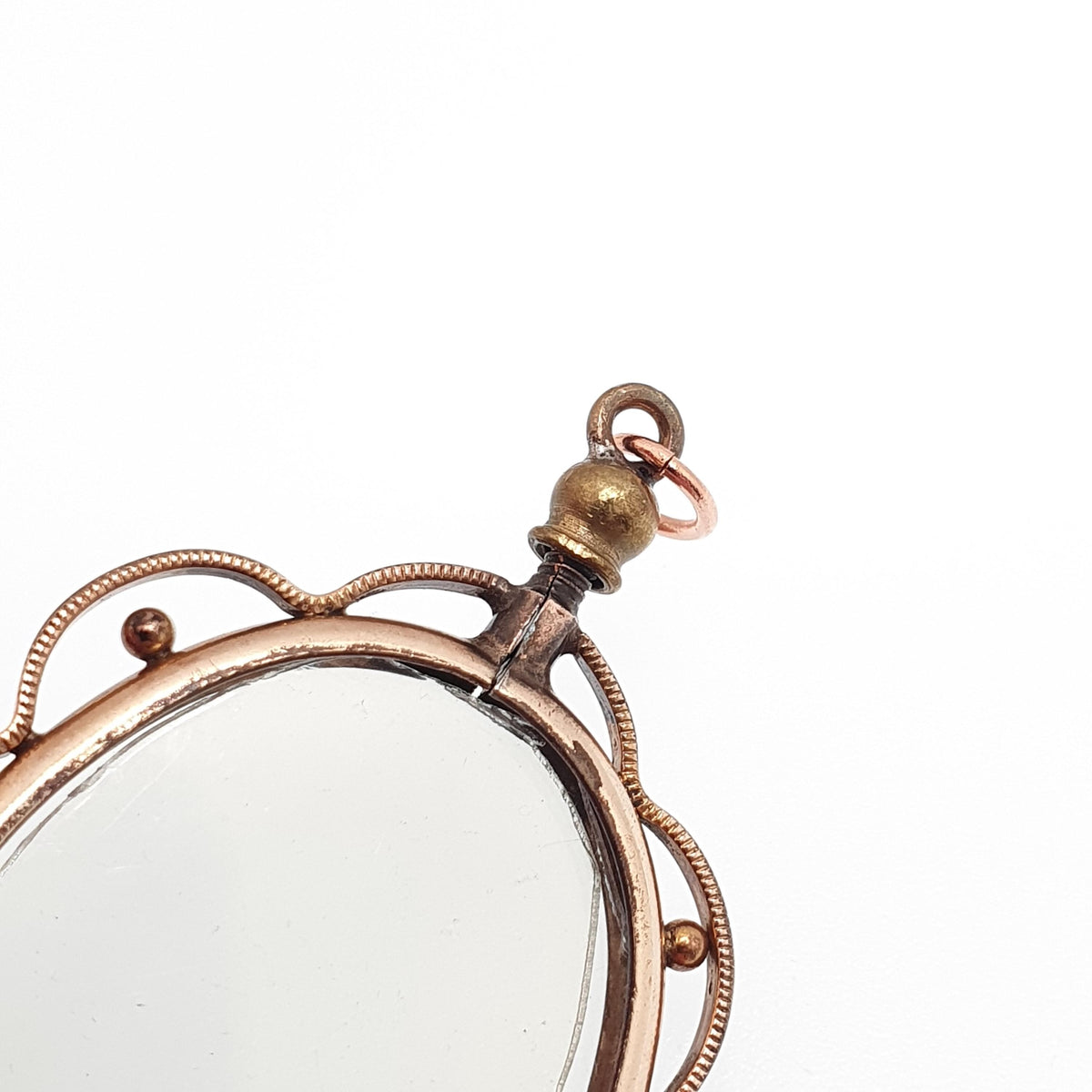 Antique Rose Rolled Gold Locket Picture Pendant Gold Filled Double Sided Large Oval Necklace Photo Vintage
