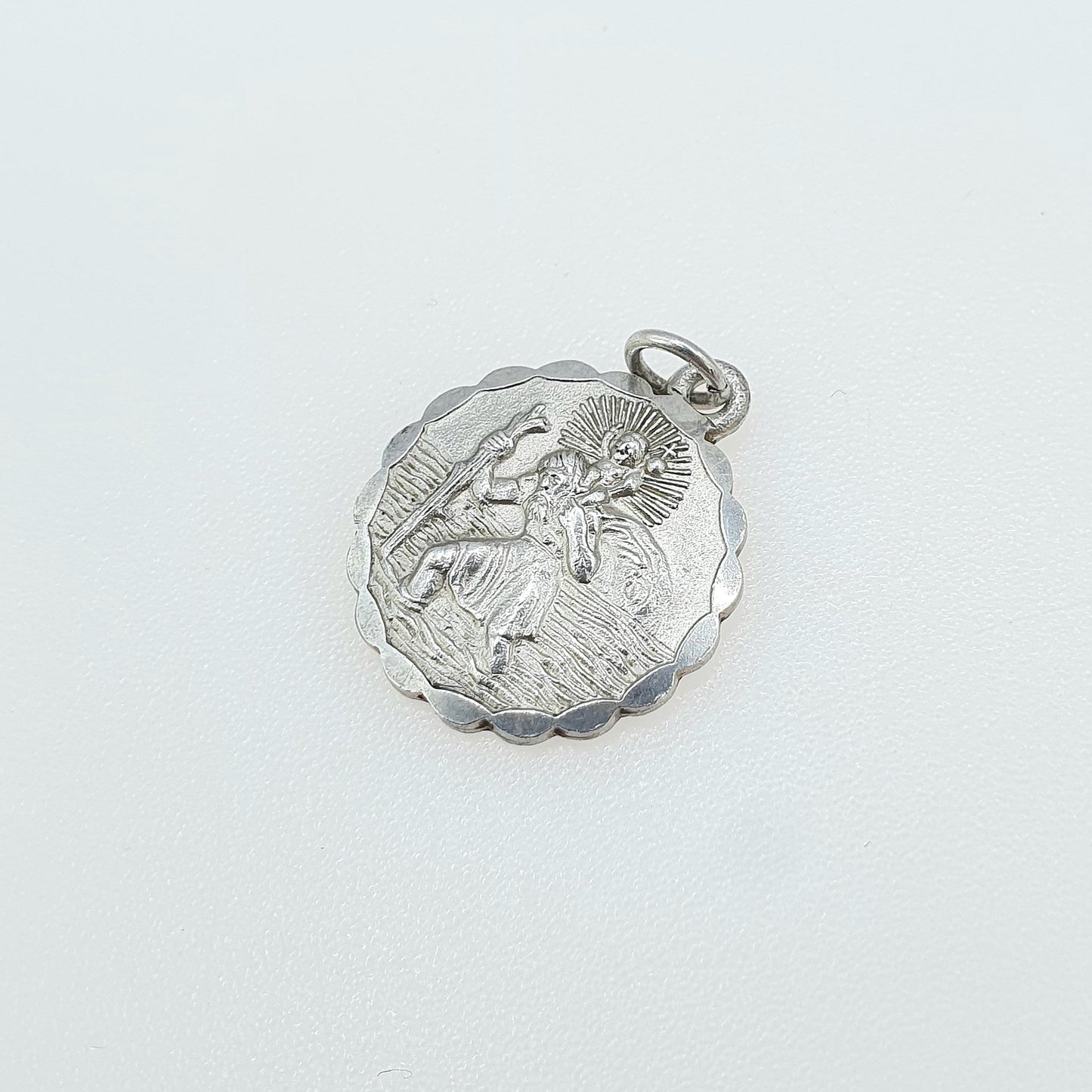 Vintage Sterling Silver GEORG JENSEN St Christopher Pendant Necklace Double Sided Car Plane Womens Mens Unisex Jewellery Jewelry
