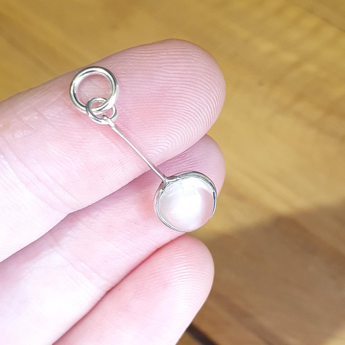 Antique Moonstone Necklace Solid Silver Pendant Drop Hanging Oval Cut Gemstone Adularescence Vintage Jewelry Jewellery