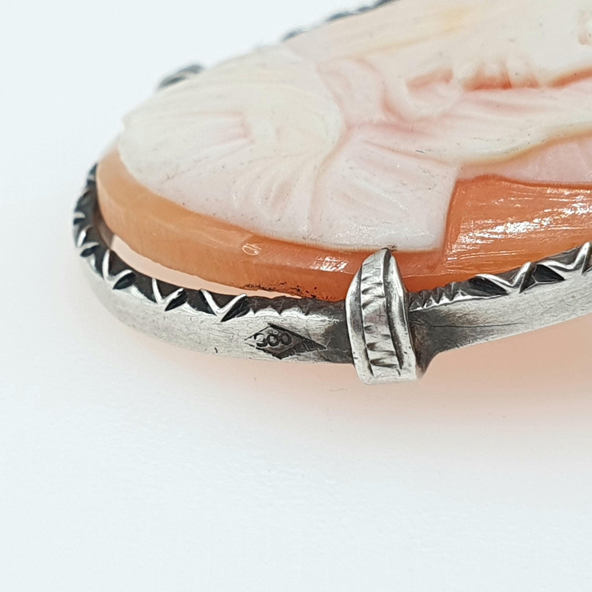 Antique Solid Silver Mother Mary Cameo Pendant Brooch Necklace Genuine Shell Virgin Mary Vintage Jewelry Womens Jewellery