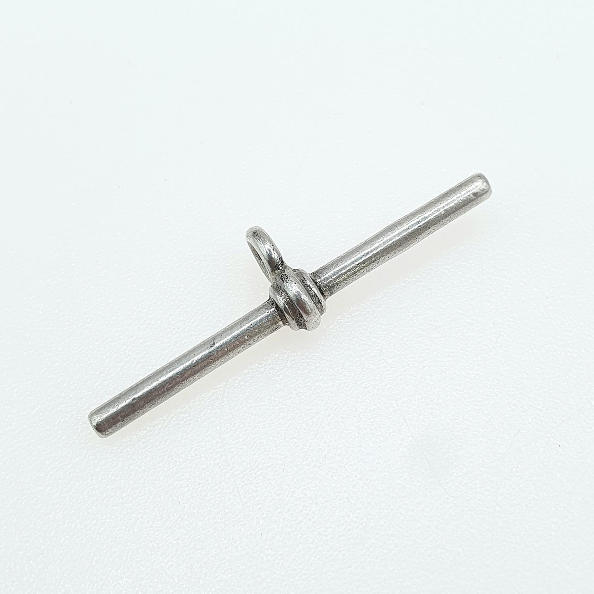 Antique Sterling Silver T Bar Pendant Fob Necklace 1924 Hallmark Albert Chain Large Unisex Jewelry Jewellery Charm Womens Mens