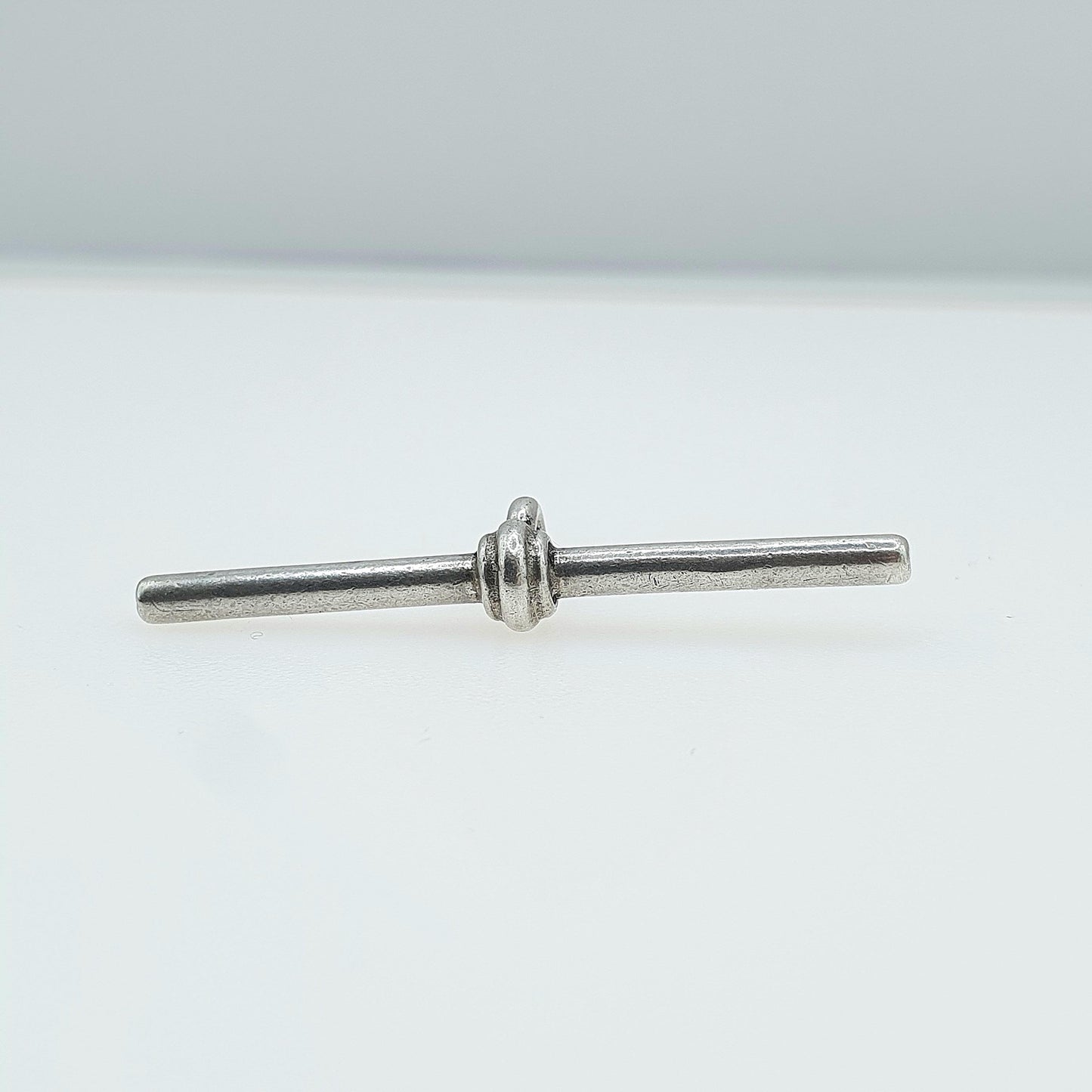 Antique Sterling Silver T Bar Pendant Fob Necklace 1924 Hallmark Albert Chain Large Unisex Jewelry Jewellery Charm Womens Mens