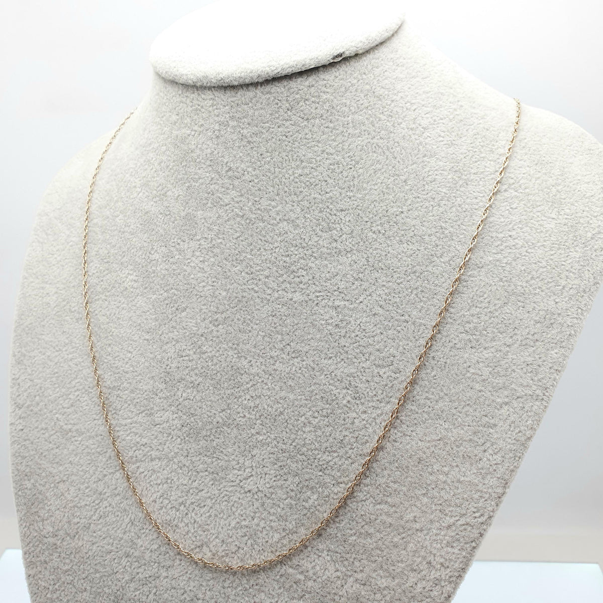 Vintage 9k 9ct Gold Chain Necklace Yellow Rope Link 58cm 22.8" 2.41g Twisting Helix Twist Solid 9kt 375 9 Carat Mens Womens Jewelry