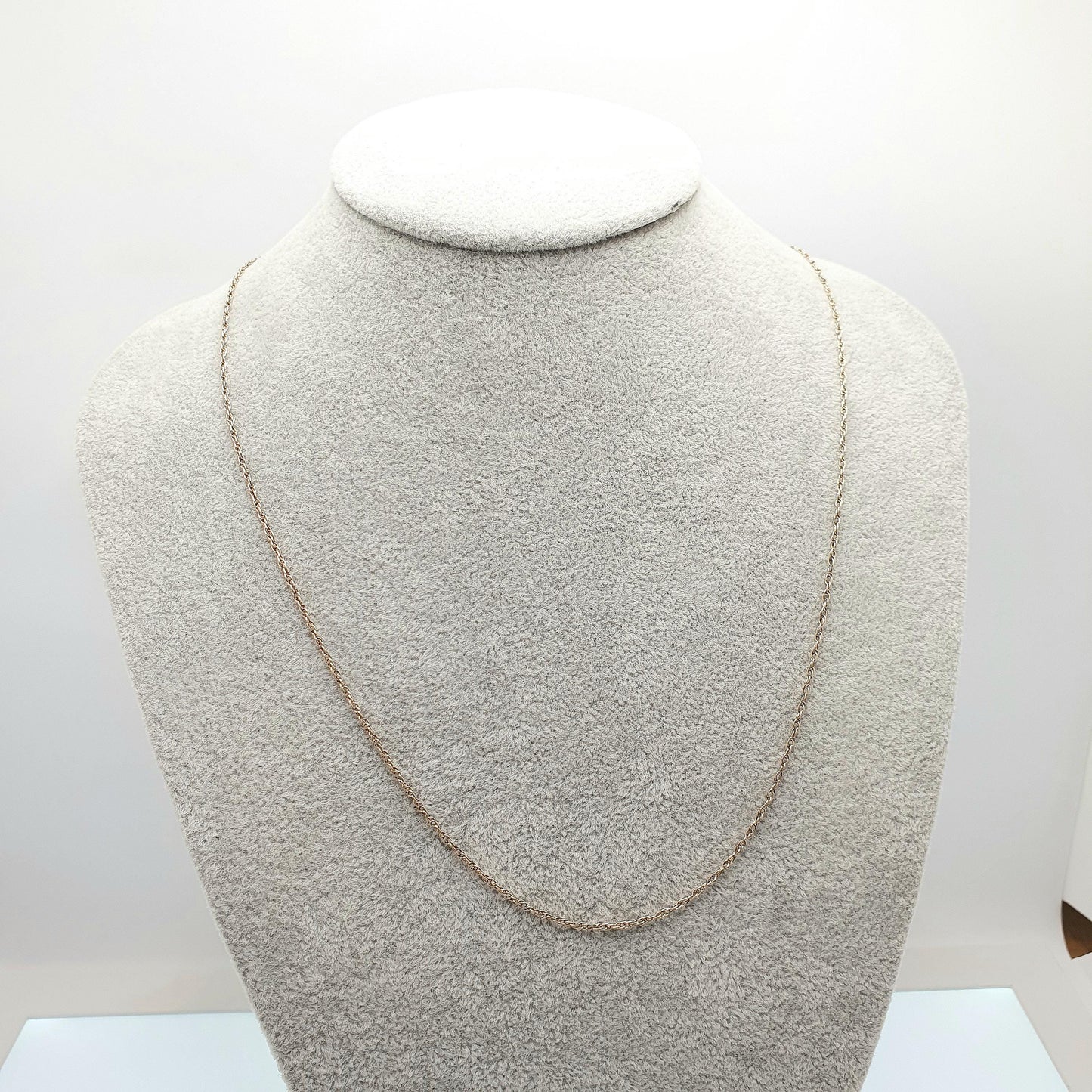 Vintage 9k 9ct Gold Chain Necklace Yellow Rope Link 58cm 22.8" 2.41g Twisting Helix Twist Solid 9kt 375 9 Carat Mens Womens Jewelry