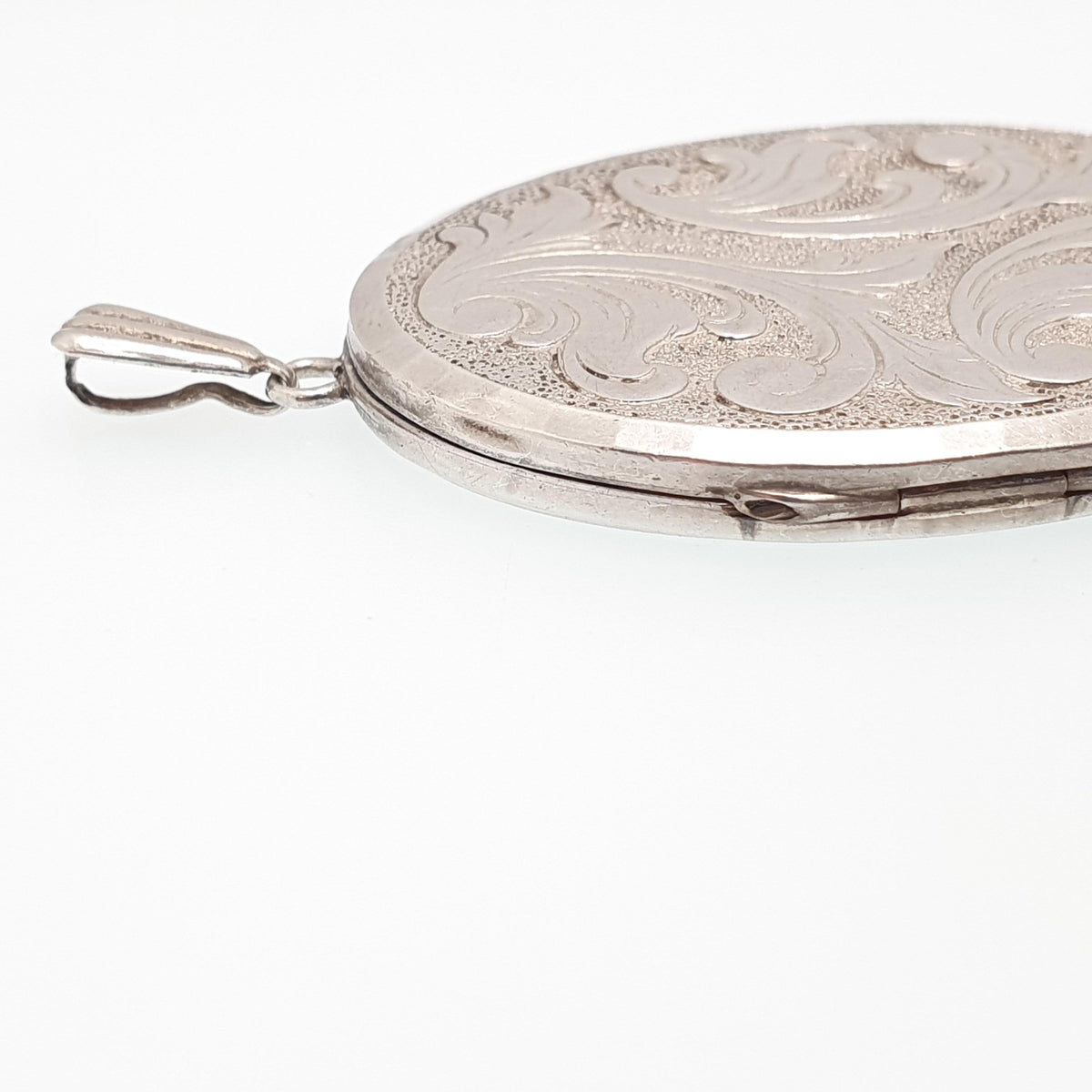 Vintage GEORG JENSEN Sterling Silver Locket Very Large Big 1969 Hallmark Engraved Necklace Pendant Picture Photo Womens Jewelry Jewellery