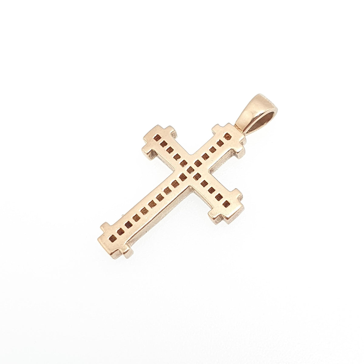 Vintage 9ct Gold Diamond Cross Crucifix Pendant Natural Diamonds Solid 9k 9kt 375 Necklace Yellow Gold Retro Jewelry