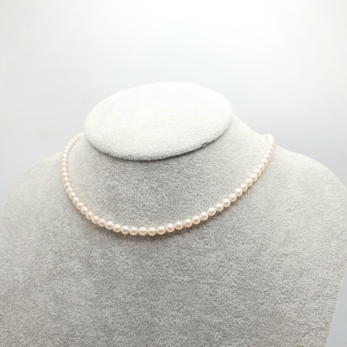 Vintage 9ct Gold Cultured Pearl Necklace Solid 9k 375 Choker Bead Ball 37cm 14.5" 9.14g Genuine Real Pearls Ladies Womens Jewelry Jewellery